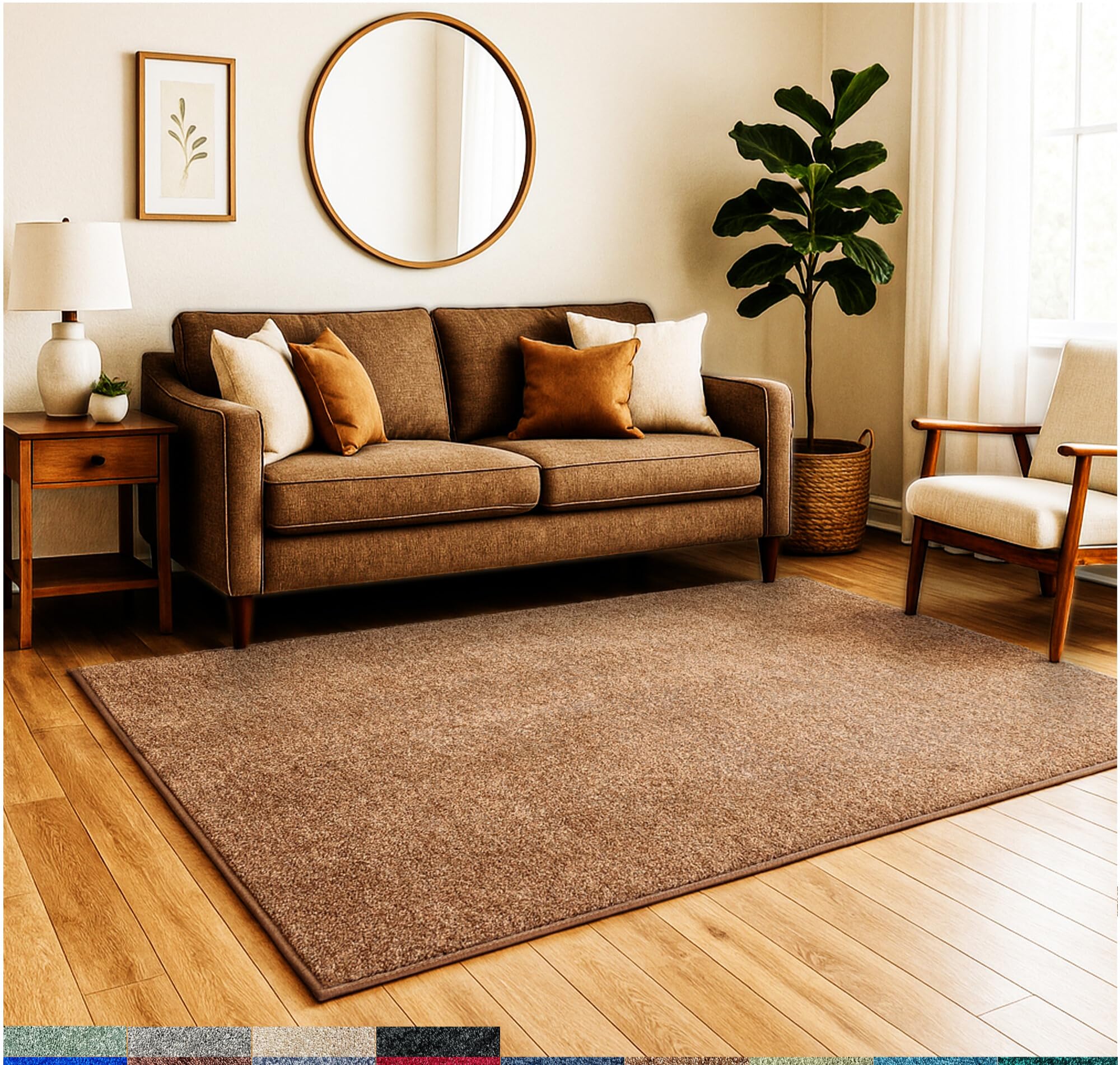 KOECKRITZ Dyersburg Indoor Area Rug – Soft Durable Polyester Carpet, Custom Cut-to-Size, Medium Pile, Stain & Fade Resistant, Living Room Bedroom