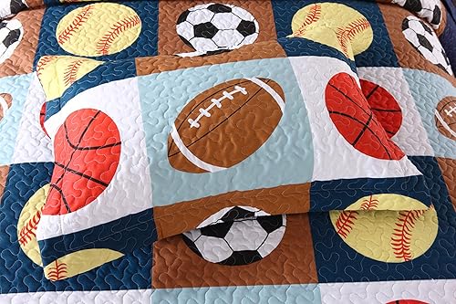 Miniatura 4 de MarCielo Juego de colcha para niños, manta para adolescentes, niñas, niños (tamaño matrimonial, jugador)