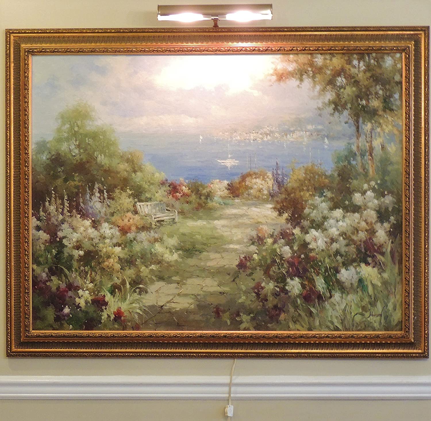 House of Troy Advent Collection A14-71, Two Light Picture Light with Slide Arm for Adjustable Extension, 8' Ivory Cord with Hi-Lo Switch, 14