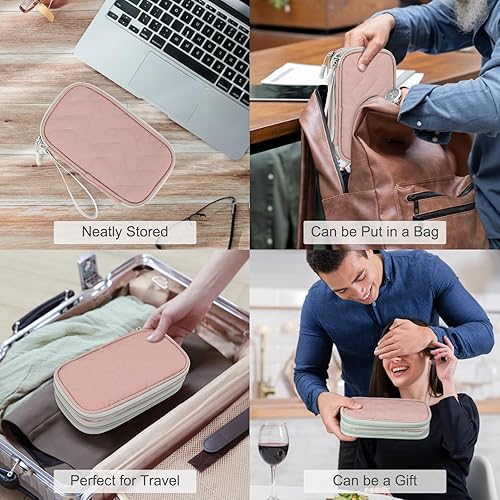 Vista 146 de FYY Organizador para cosas electrónicas, para viajes, para cables, cargadores, celular y auriculares, estuche portátil, impermeable, doble capa