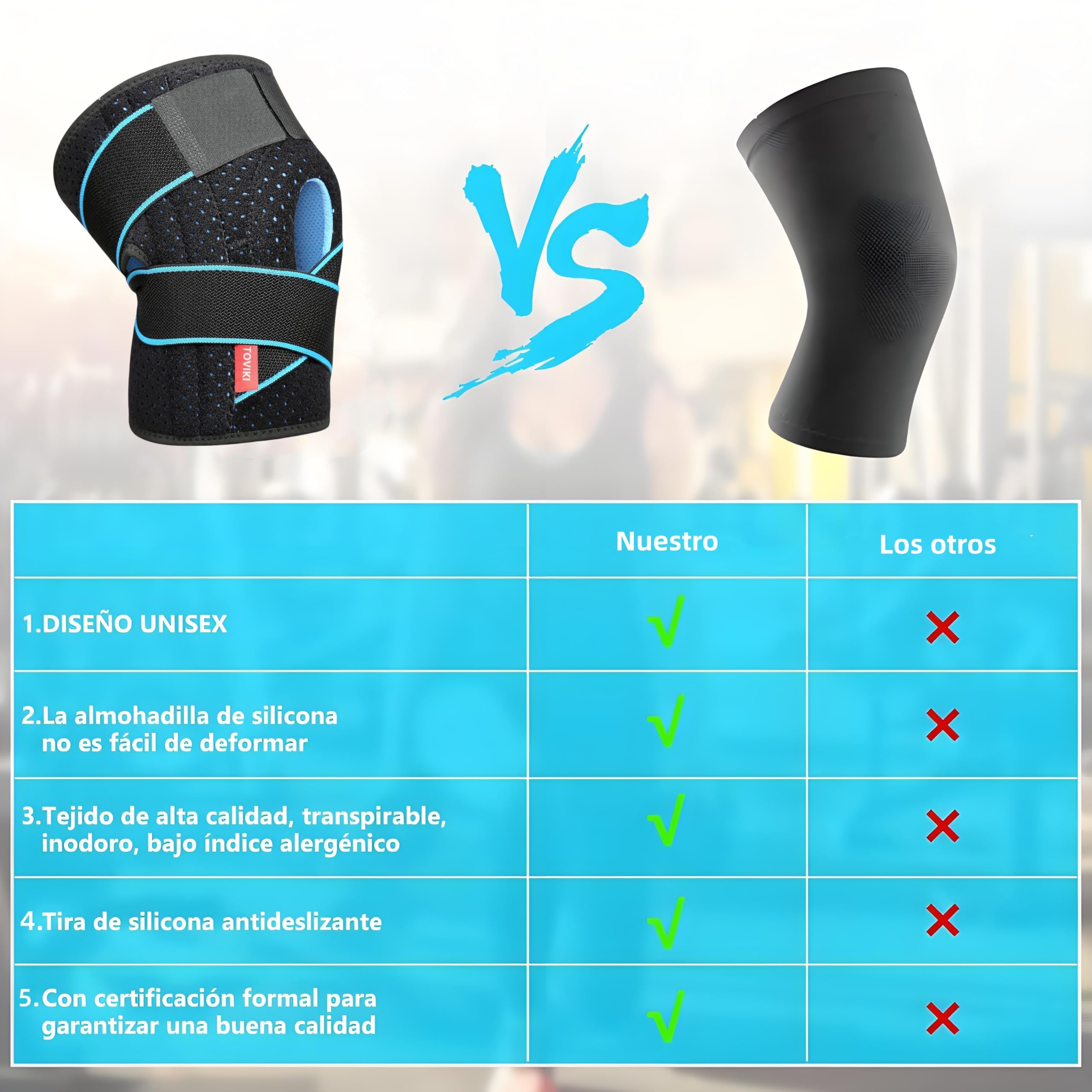 Rodilleras Menisco y Ligamento Deportiva Ajustable Rodillera de Neopreno con Silicona Rodillera Crossfit para Artritis Desgarro de Menisco Tendinitis Correr Unisex 1 Articulo