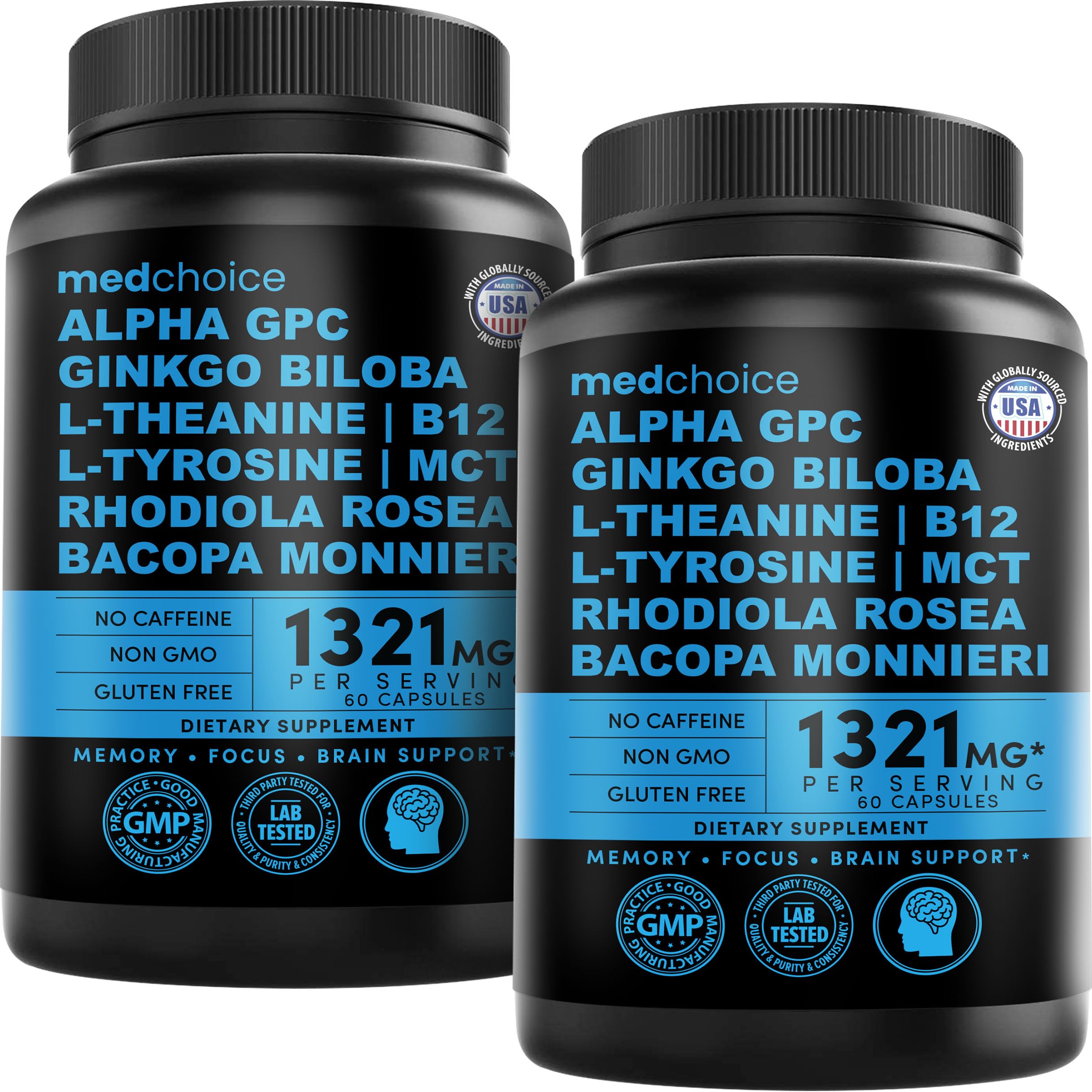 MEDCHOICE 11-in-1 Nootropic Brain Supplement, Non-Caffeinated, 60ct 60 Count (Pack of 2)