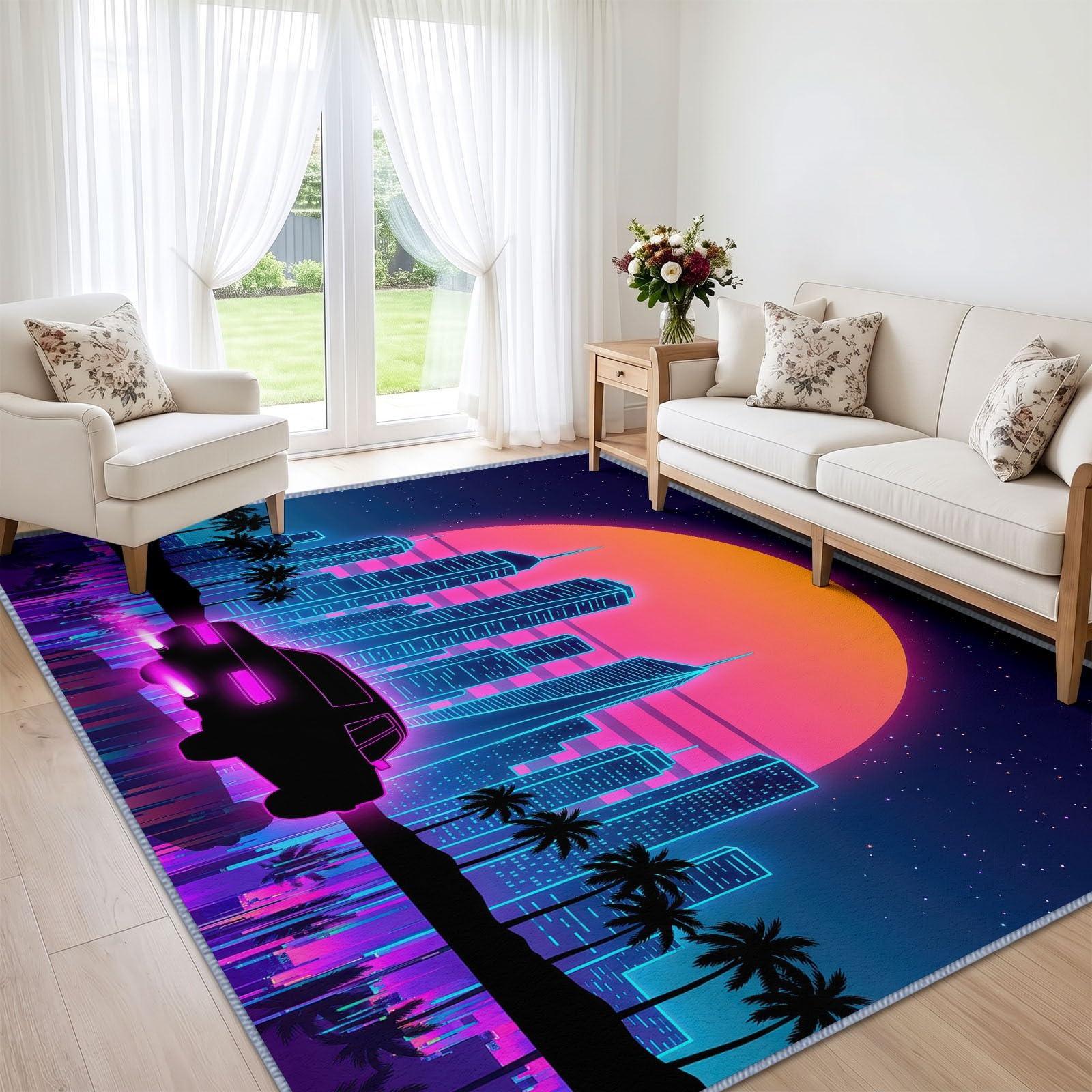 Générique Ville Coucher De Soleil Tapis Salon 80x150 cm