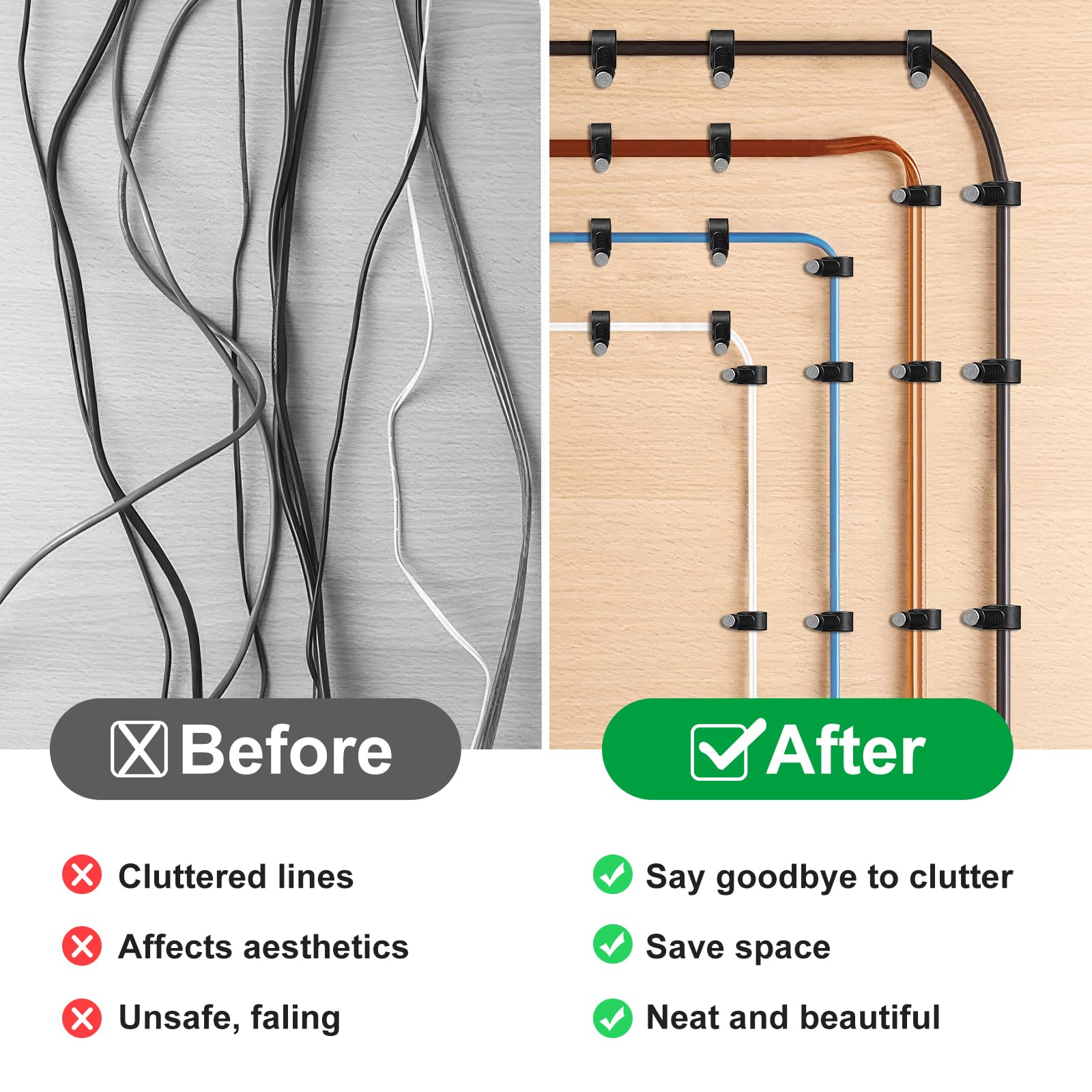 100 Clip Fermacavi Nere Con Chiodi - Per Cavi Rotondi Da 10mm, Ideali Per Pareti E Esterni - Foto 12