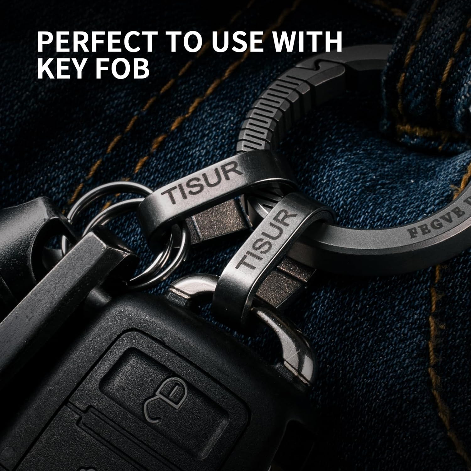 TISUR Mini Titanium Key Rings,Small Carabiner Keychain Clip Quick Release Key Chain Connector Keychain Accessories for Car