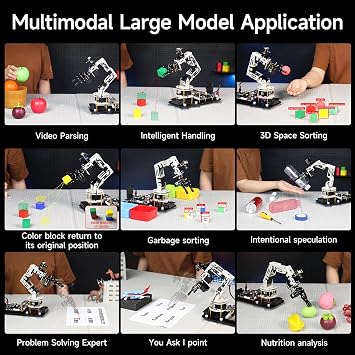 Yahboom ROS2 6DOF Robotic Arm Embodied Intelligence, 3D Spatial Recognition, Virtual Machine PC Control, AI Large Model Voice Module (Standard Kit)