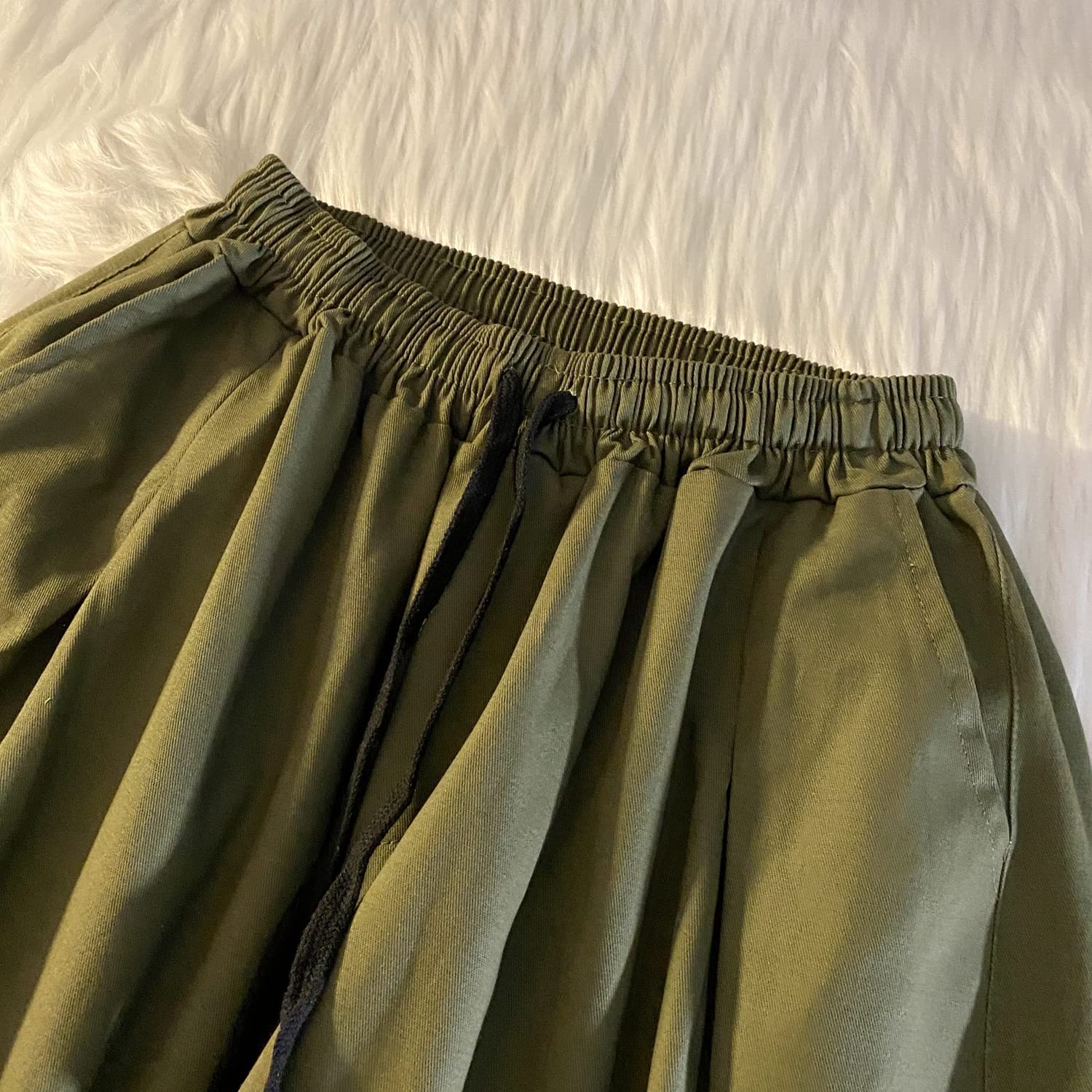 Gotyckie spodnie cargo Harajuku Y2K damskie joggery z szerokimi nogawkami hipisowskie moda uliczna luźne luźne spodnie, Zielony wojskowy, XL