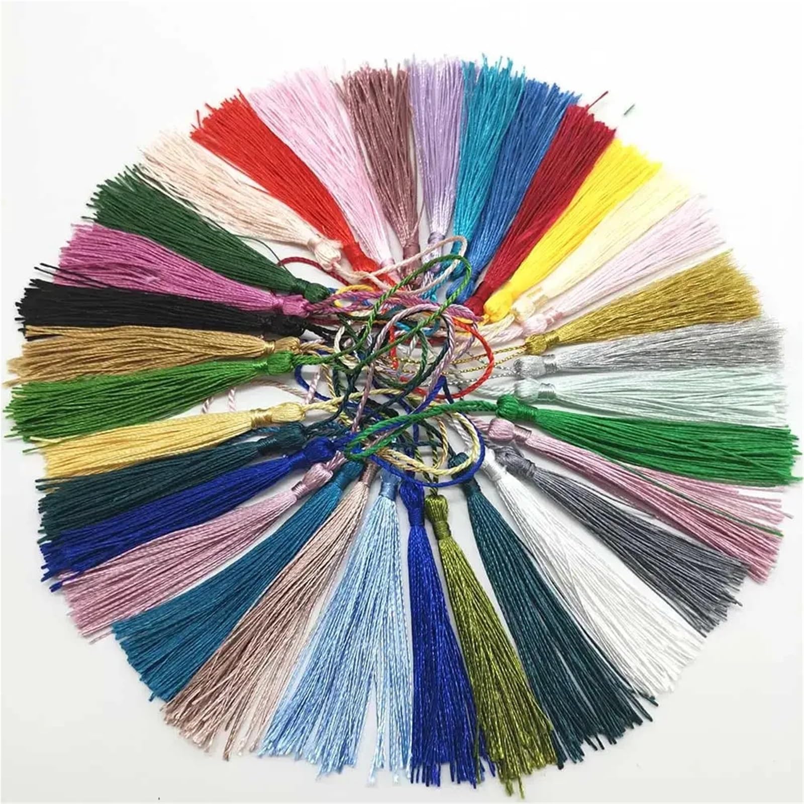 Mini Tassels 500Pcs Silky Tassels Soft Craft Mini Tassels Fringe Trim for Sewing Jewelry Making DIY Gift Tag Projects Bookmarks for Crafts(31 Random Mixed)