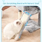 Hey-brother Cat Tree, 42.5-Inches Cat Tower for Indoor Cats, Plush Multi-Level Kitten Cat Condo with Scratching Post,Ramp, Basket, Spacious Cave, Hanging Ball, Light Gray MPJ007SW