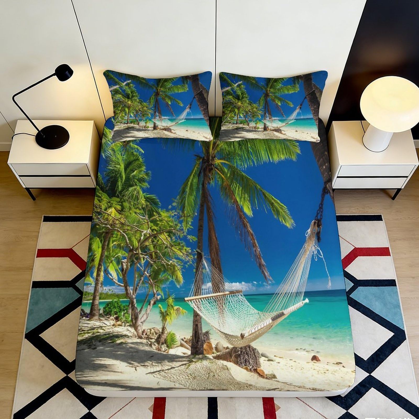 3D Printed Flamingo Fitted Sheet Microfiber Non-Slip Deep Pocket Flamingo Mattress Fitted Cover Bedroom Bedding 160x200x25cm
