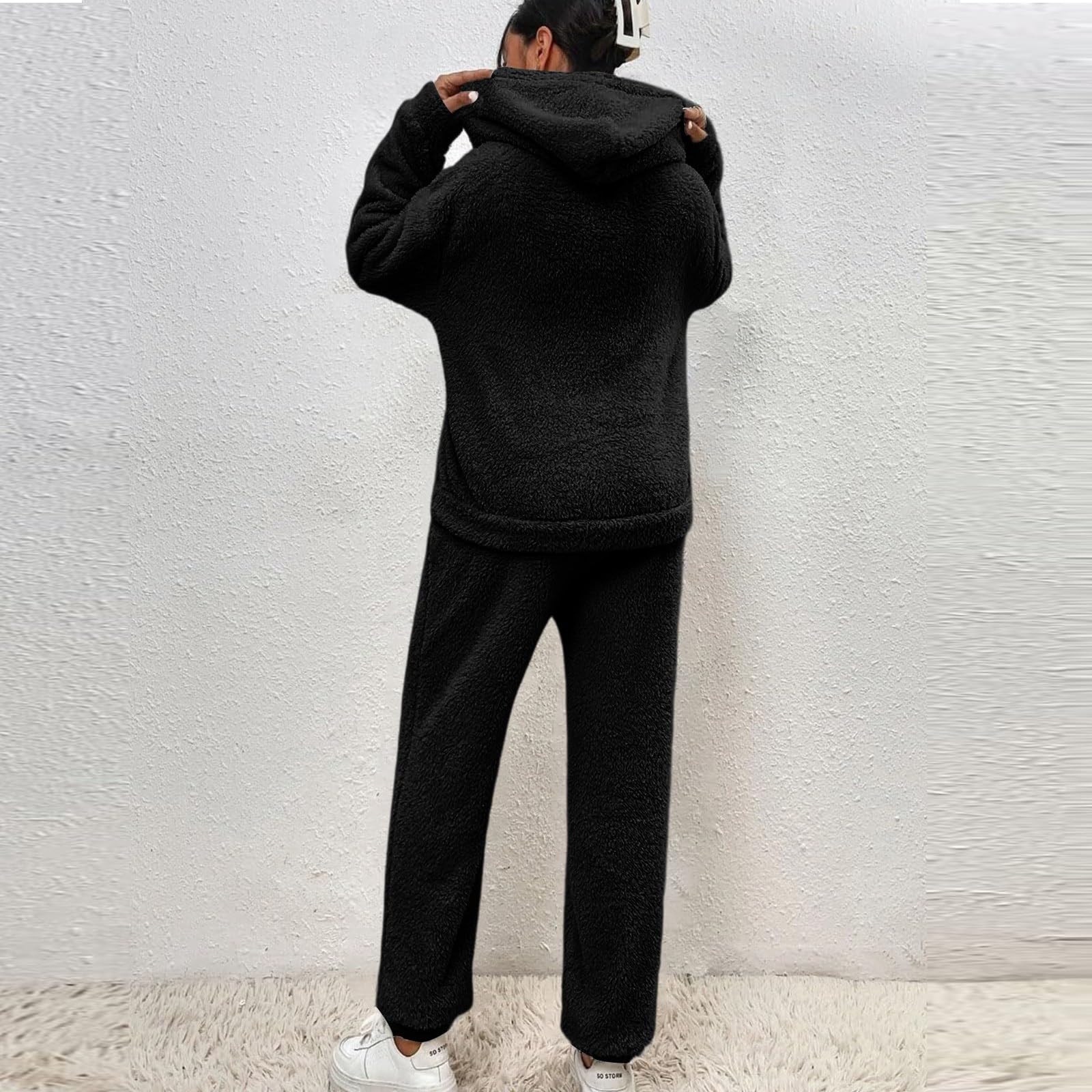 Ensemble Femme Pyjama à Manches Longues avec Imprimé Lapin Coupe