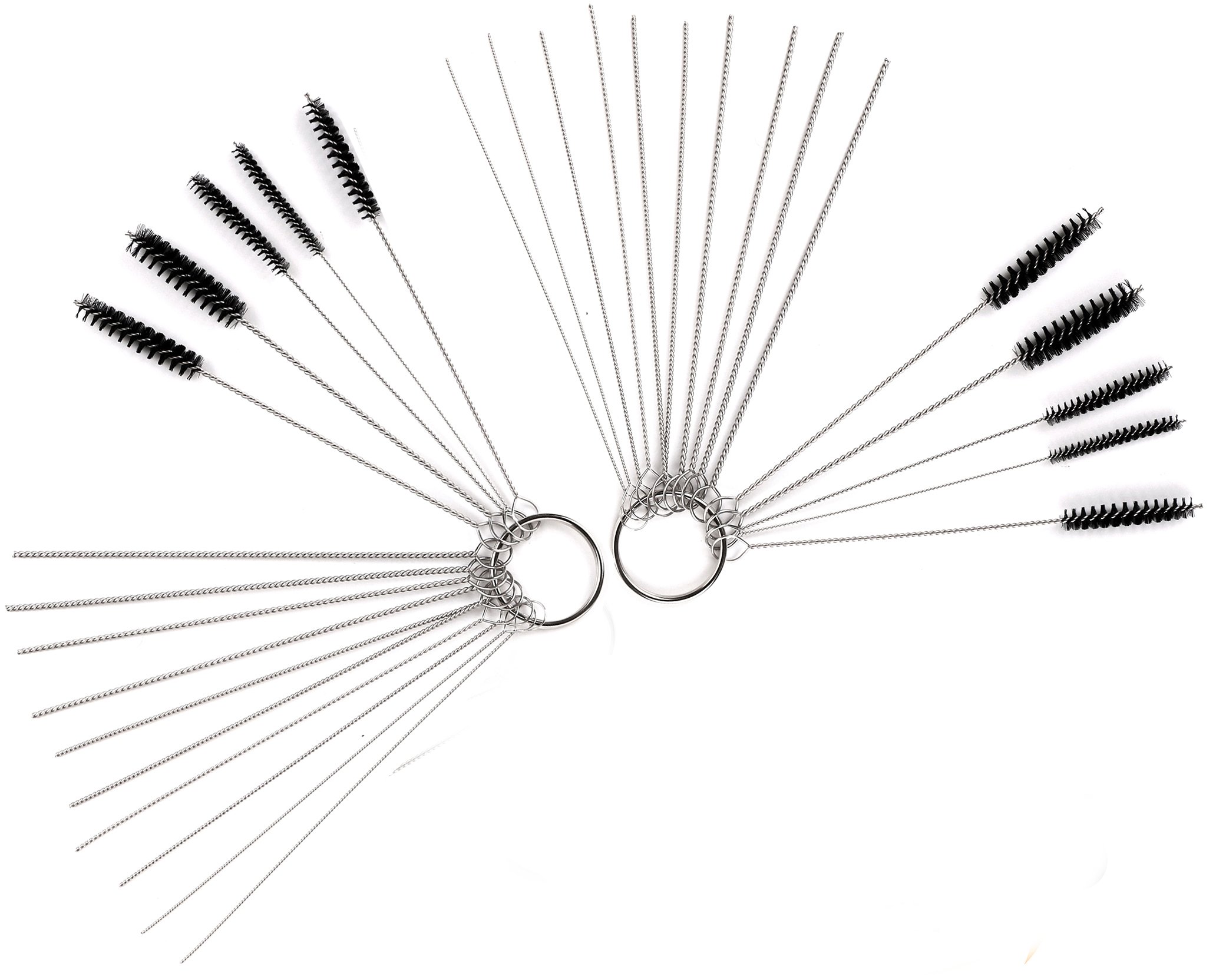 Anrenity 30pcs Carb Carburetor Cleaning Brushes Kit Small Wire Brush Carb Dirt Jet Cleaner Tool for Multiple Size Nylon Tube Brushes (20 Cleaning Needles + 10 Brush)