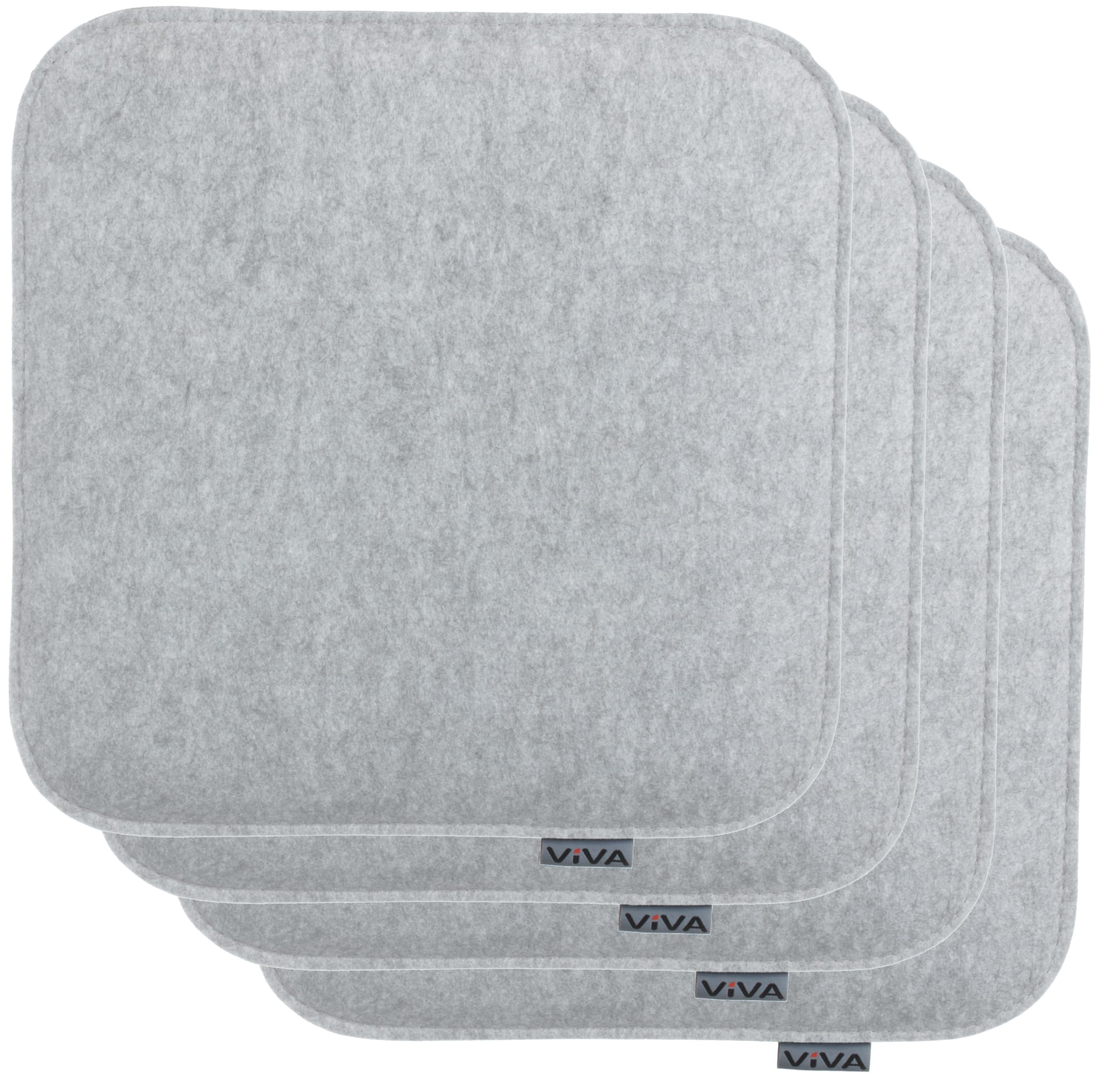Brandsseller Zestaw 4 poduszek do siedzenia z filcu 35 x 35 x 2 cm – wytrzymałe nakładki na krzesła do wewnątrz i na zewnątrz, kwadratowe poduszki do siedzenia, wytrzymała poduszka na krzesła