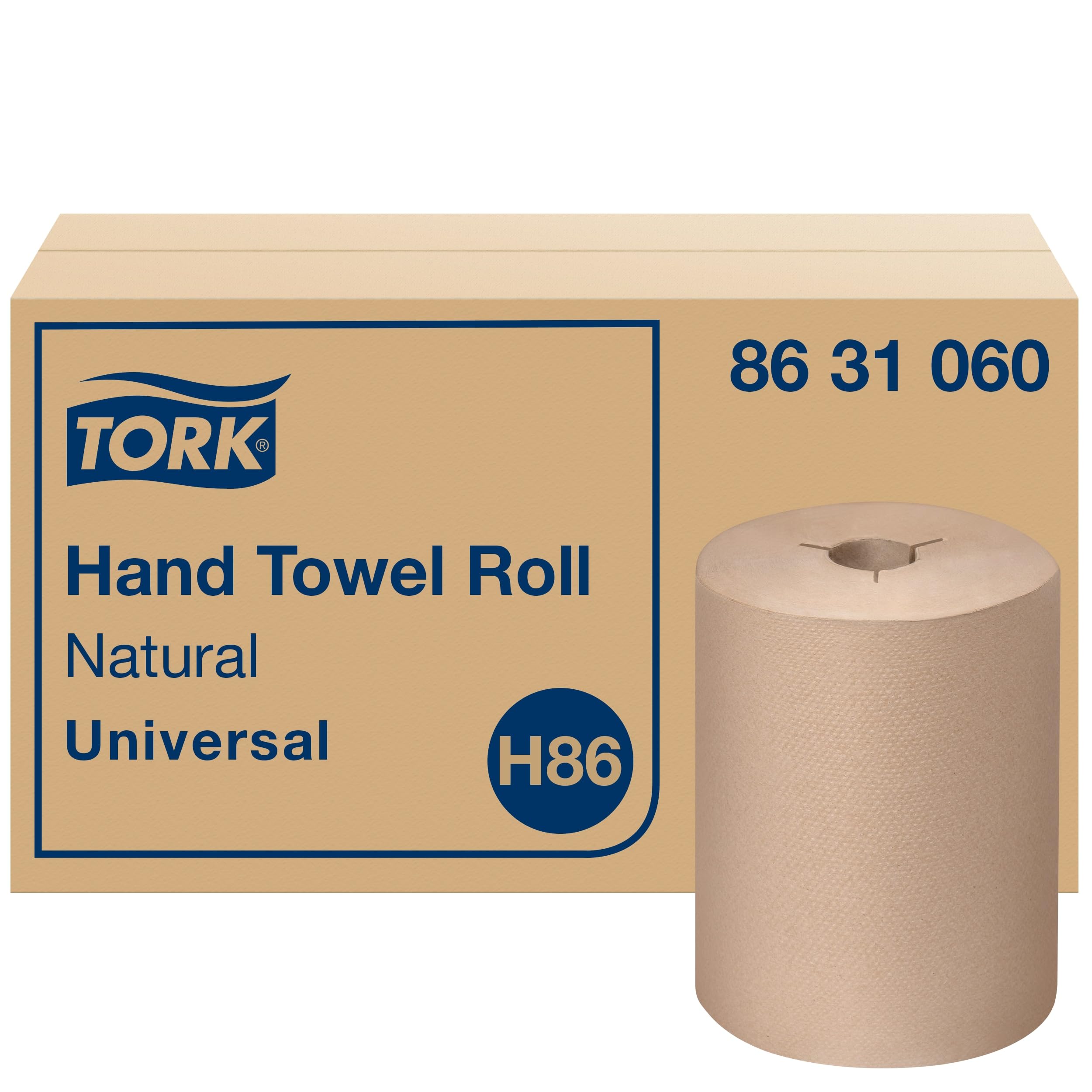 Tork Universal Hand Towel Roll H86, Economic Paper Hand Towel 8631060 for Mini Dispensers, 100% Recycled, 1-Ply, Natural - 6 x 550 ft