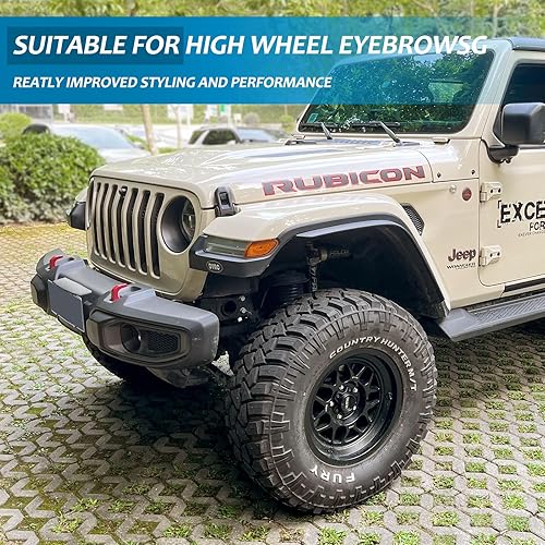 Miniatura 8 de Guardabarros compatibles con guardabarros delanteros y traseros Jeep Wrangler JL y JLU Unlimited Sahara 2018-2023, guardabarros de rueda 24