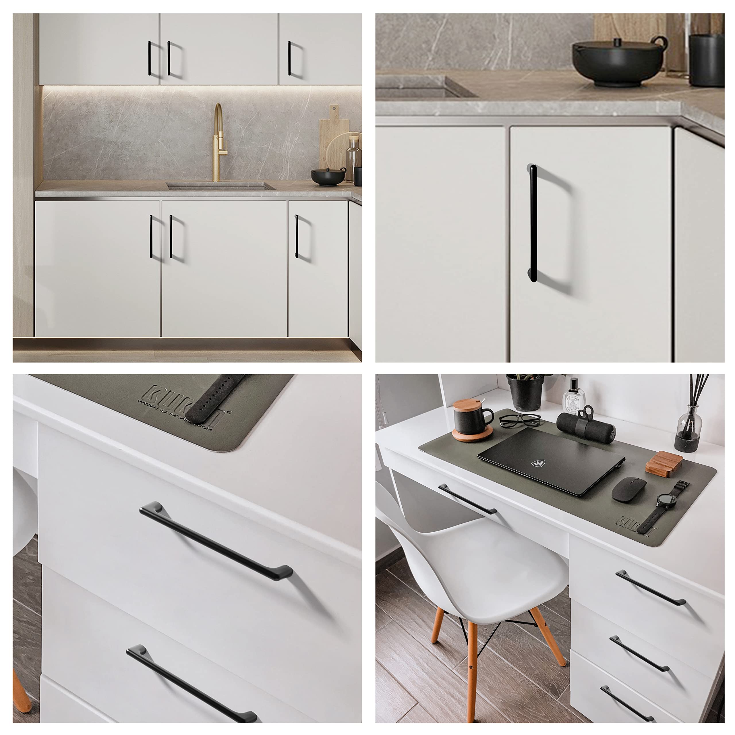 Paquete De 10 Tiradores Negros Para Cajones De Cocina Y Baño, Color Negro Mate, Manijas De Cocina Para Armarios, Manijas De Cajón
