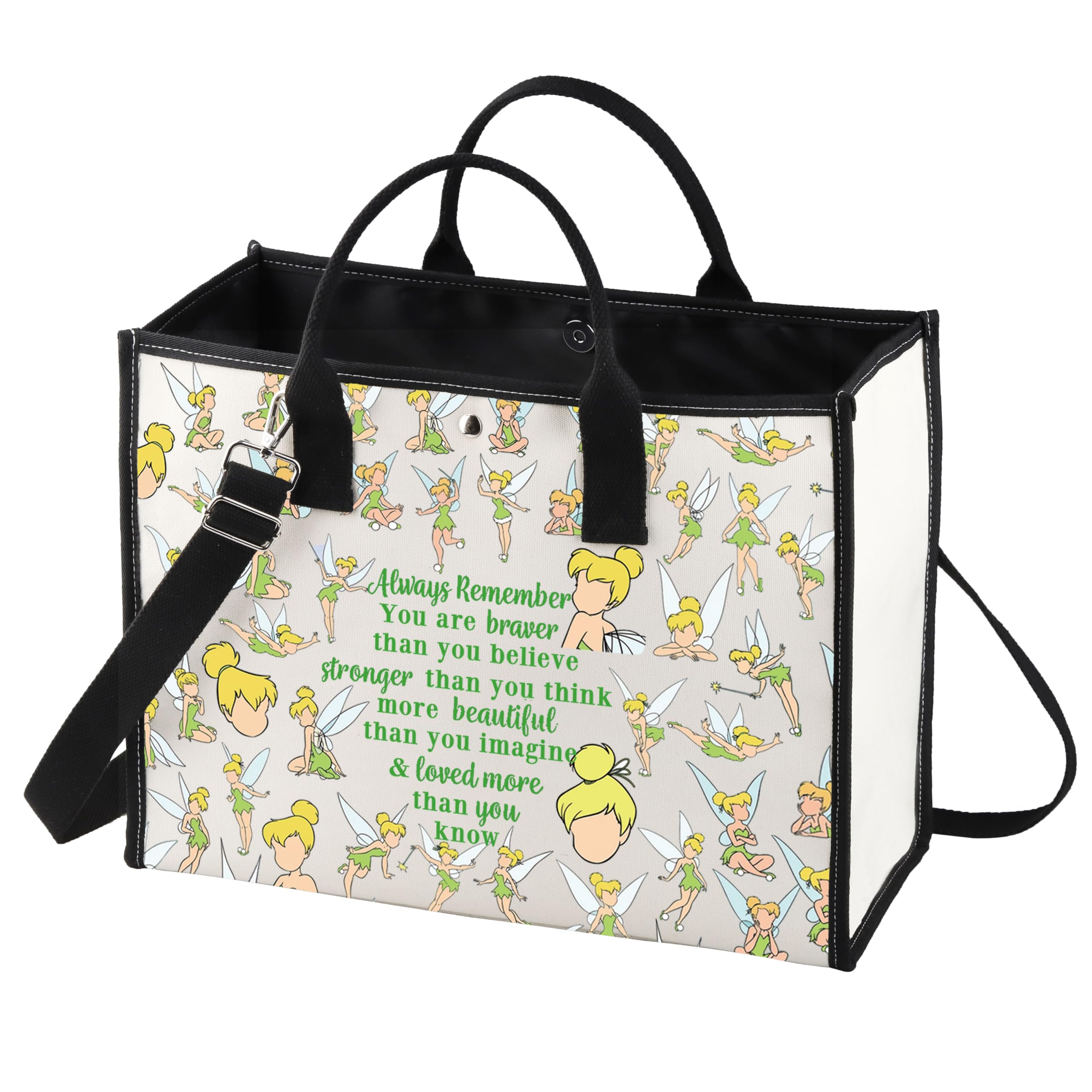 LEVLO Fairy Tale Cosmetic Make Up Bag Pixie Fans Inspired Gift You Are Braver Stronger Smarter Than You Think Makeup Zipper Pouch Bag for Women Girls Always Tinker LT