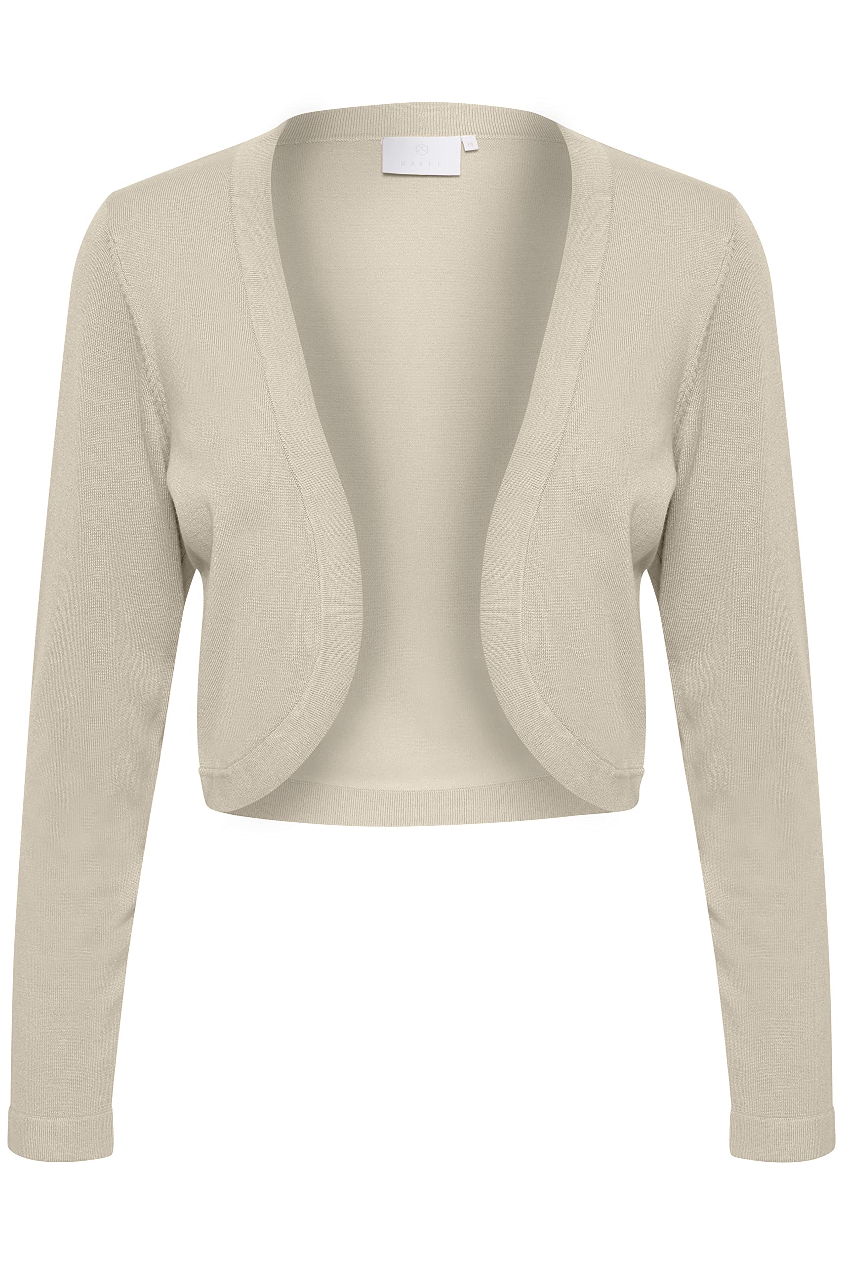 Kaffe Women's Long Sleeve Bolero Short Shoulder Jacket Open Front Shrugs, Ecru, M