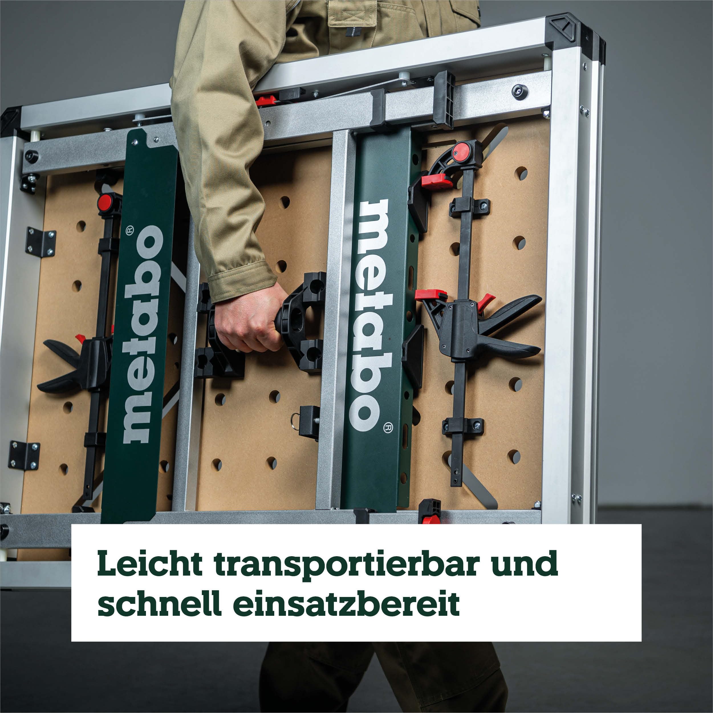 metabo Multifunktionstisch MWB 100, Klappbare Werkbank & Montagetisch