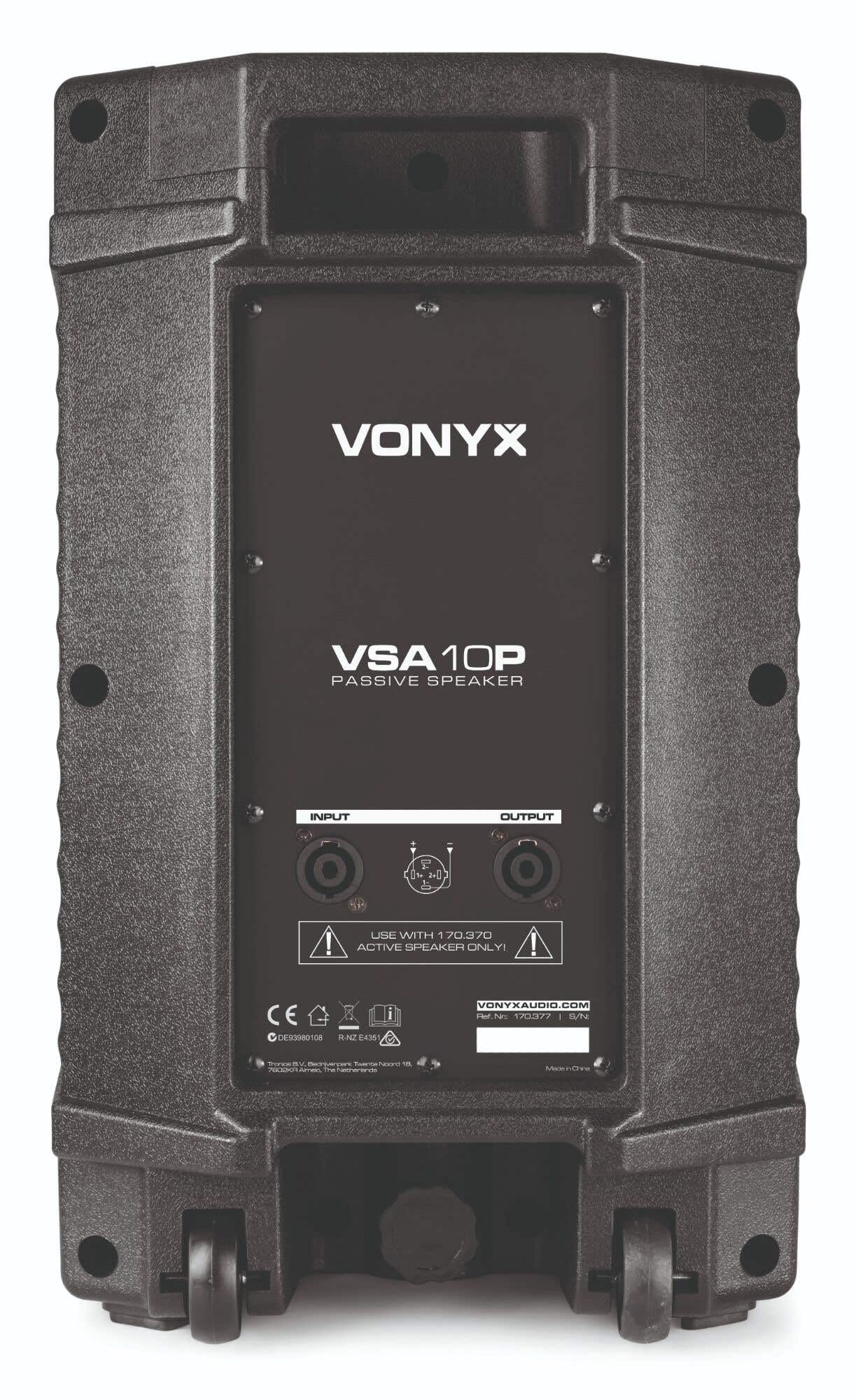 VONYX VSA10P Pack Sono - Ensemble d'Enceintes Passives 10", 1000W avec Supports Trépieds Réglables et Housses de Transport, Idéal pour DJ, Musiciens ou animateurs
