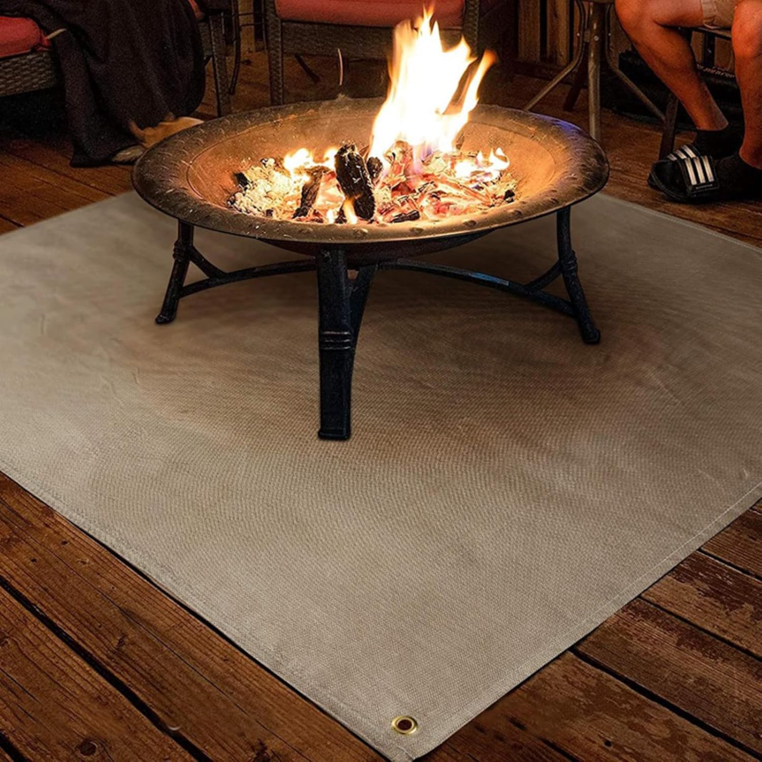 Fire Pit Mat Fireproof Mat, Under Grill Mats Outdoor Indoor Fireplace Mat, Patio Protector Mat, Floor Pads for Wood Deck and Grass Protector (31.5×39.4inch)