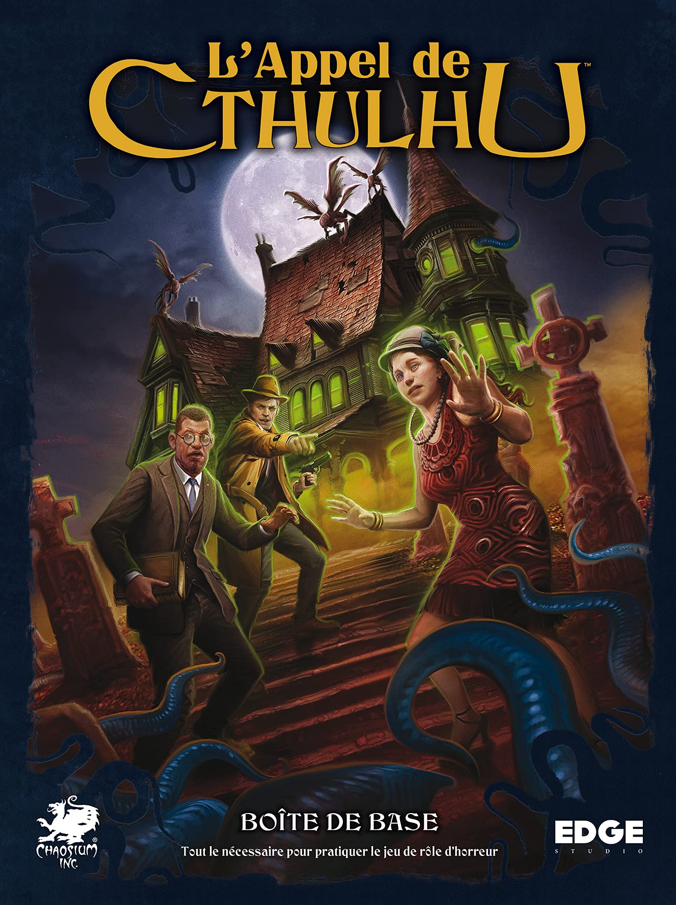 Asmodee - La chiamata DE Cthulhu - Gioco di Base - Epico gioco di ruolo per adulti e bambini dai 14 anni - Ispirato all'universo di Lovecraft - 1 + giocatore - Versione francese - Edge Entertainment