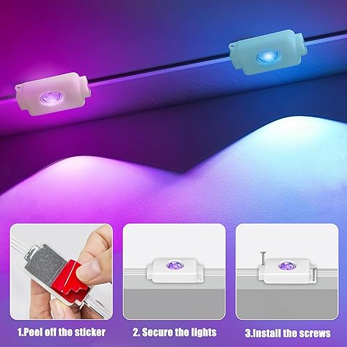 Miniatura 7 de Luces permanentes para exteriores de 50 pies con 30 luces LED RGB inteligentes, aplicación y control remoto, impermeabilidad IP67 para decoración de