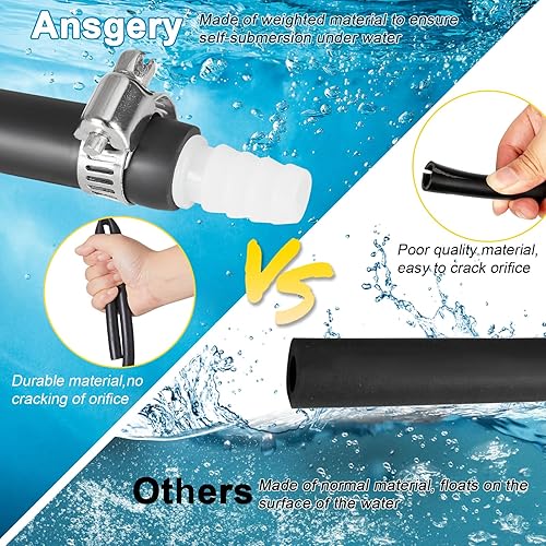 Miniatura 3 de Manguera de aireación autodispersante de 100 pulgadas, kit de manguera aireadora de estanque de 100 pies con 4 reparadores y 4 de acero inoxidable