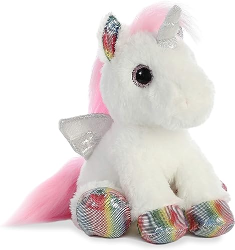 Aurora® Enchanting Sparkle Tales™ Astra Unicorn™ - Animal de peluche - Aventuras mágicas - Juego sin fin - Blanco 12 pulgadas