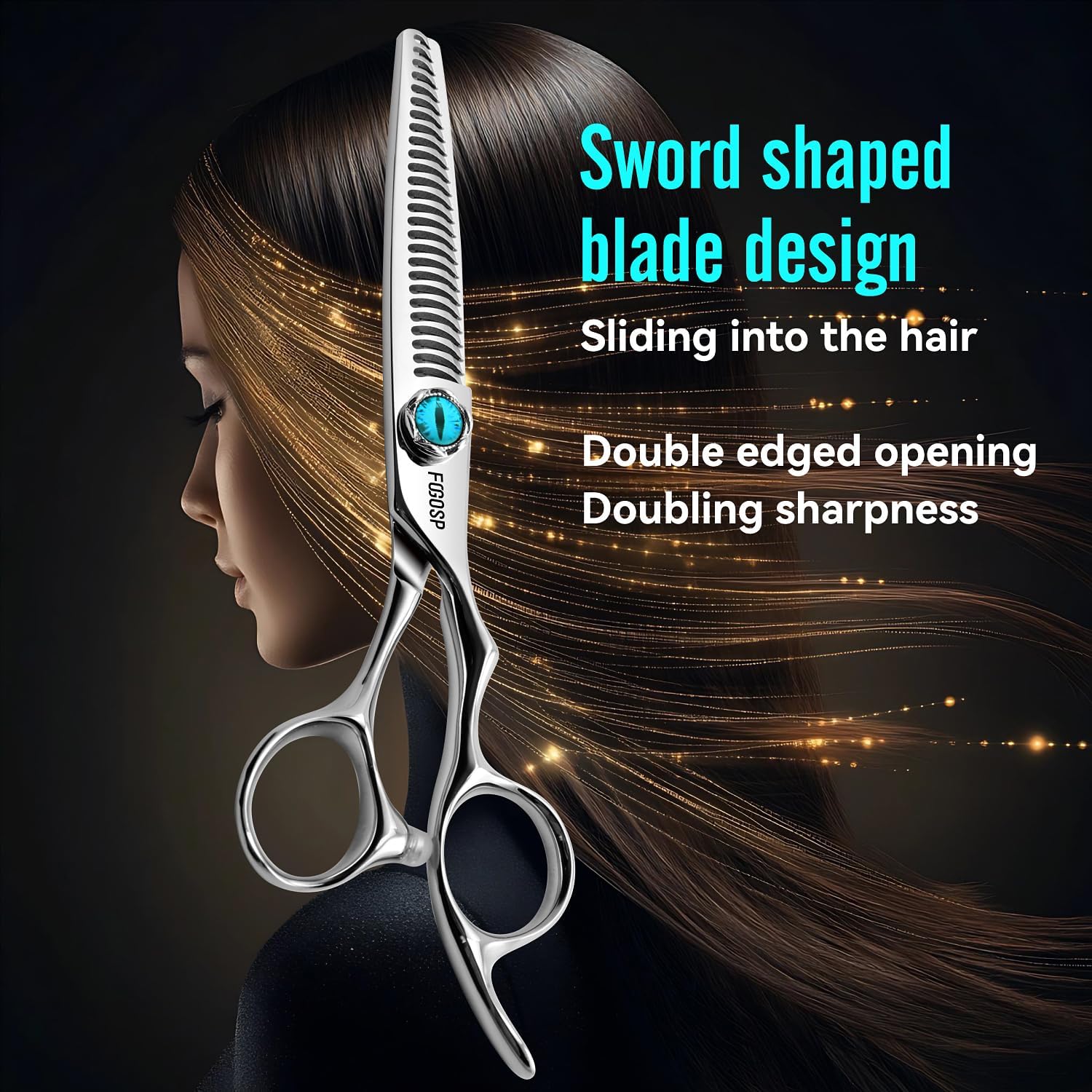 Thinning Shears for Hair Cutting Extremely Sharp Offset Design Using VG10 Stainless Steel for Barbers & Salon Stylists Smooth Motion Fine Craftsmanship Barber Scissors (Blending Shears)