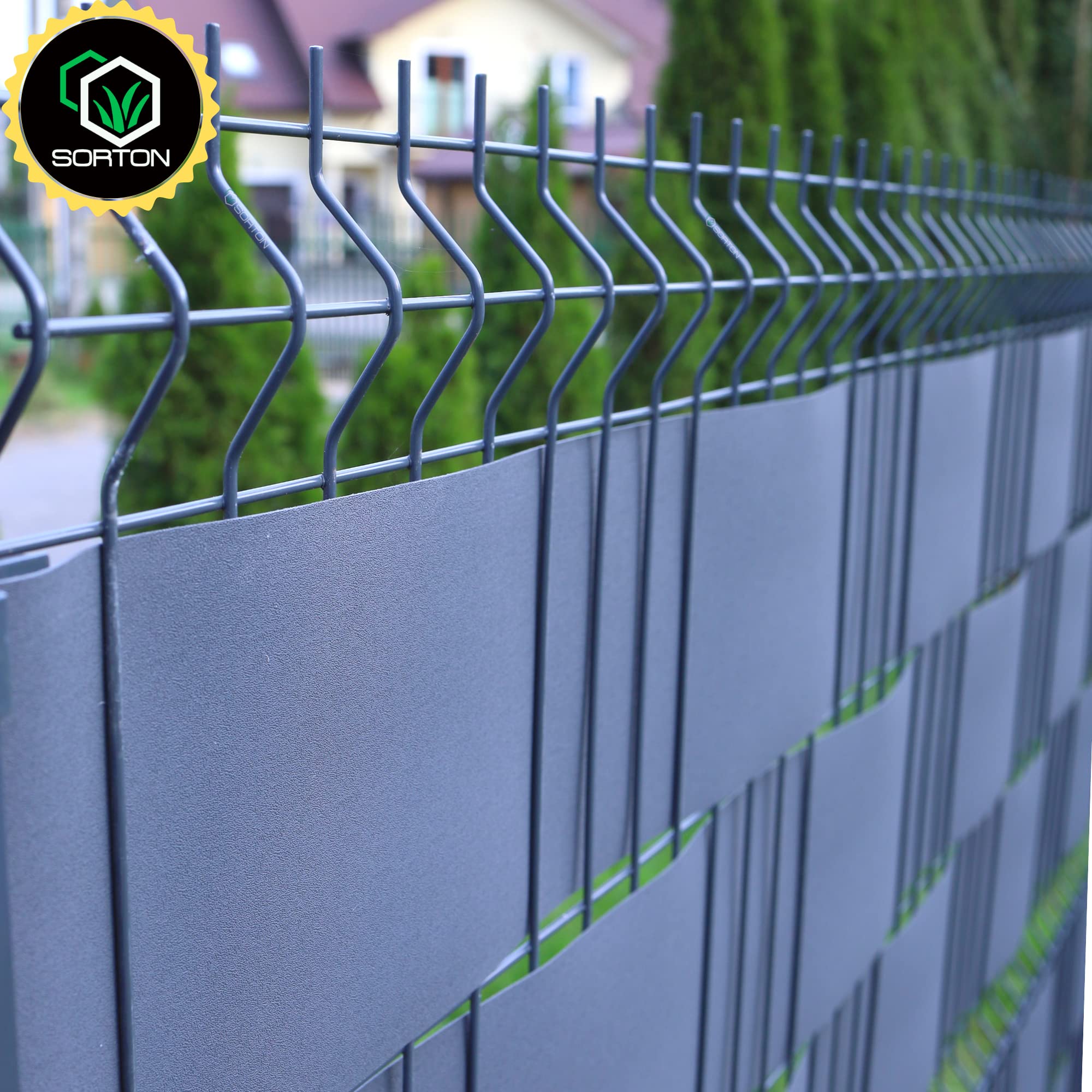 Froadp Inkijkwerende Stroken van Hard Kunststof 250x19cm Omheining Inkijkbescherming Windscherm Rol Privacy & Beveiligingsschermen voor Tuin Balkon Dubbelstaafmattenhek (Antraciet, 10 Stuks