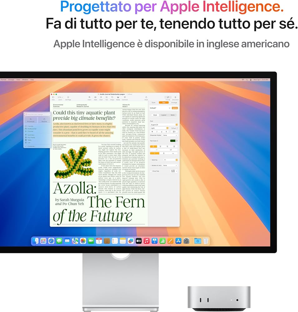 Apple Mac mini Computer desktop con chip M4, CPU 10-core e GPU 10