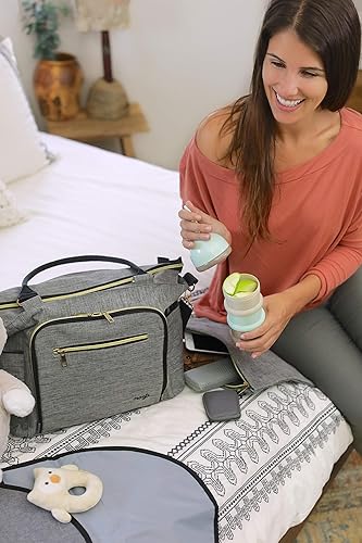 Miniatura 3 de Mogix SMART - Bolsa de pañales para bebé con cargador de teléfono portátil, cambiador, bolsa húmeda y seca, contenedor apilable para aperitivos y