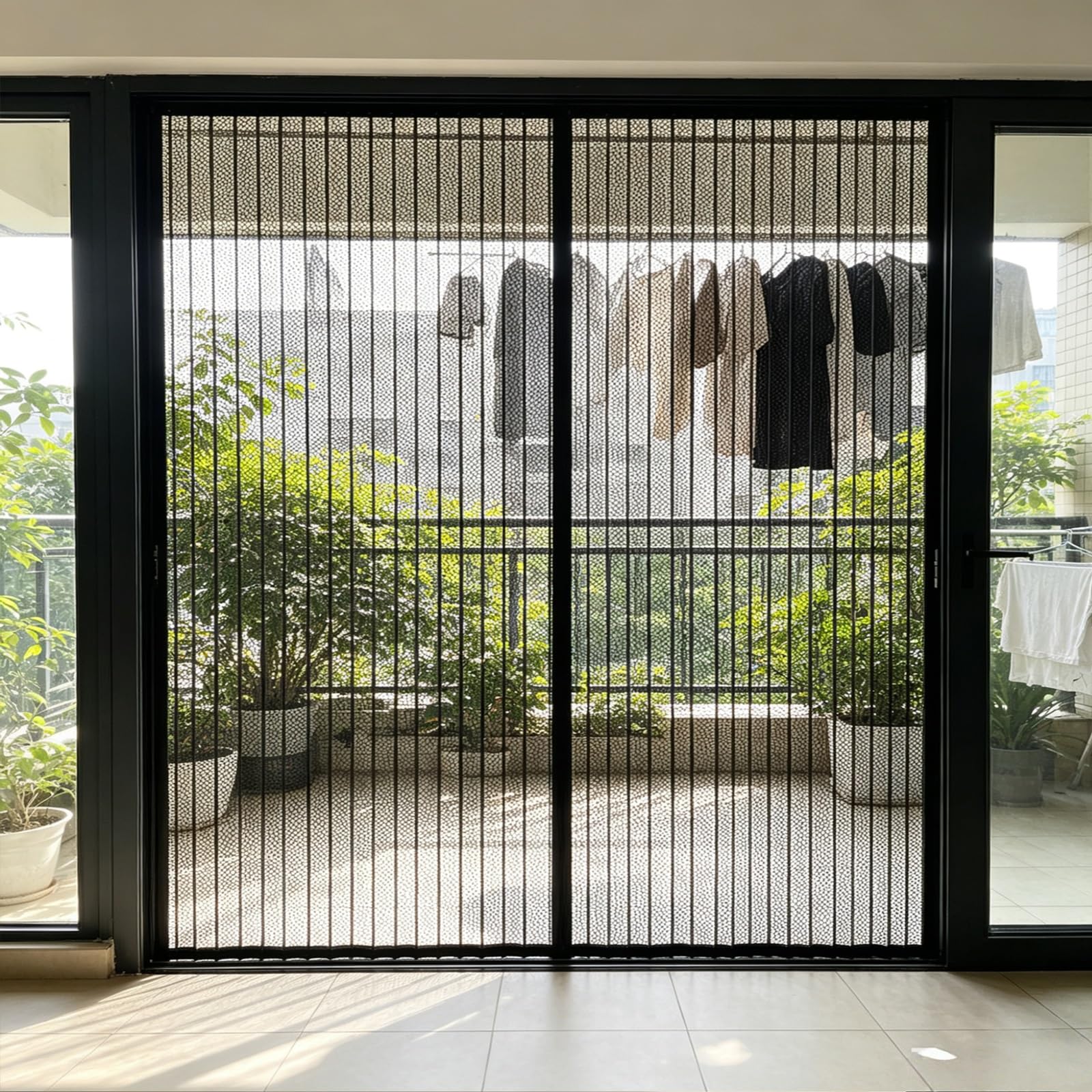 Gaifnag Black Magnetic Screen Door 178 X 165 Cm Patio Door Nets With Magnets For Keeping Out Flies, Mosquito Net, Insect Mesh Insect Screen Mesh For Front Doors, Sliding Doors,