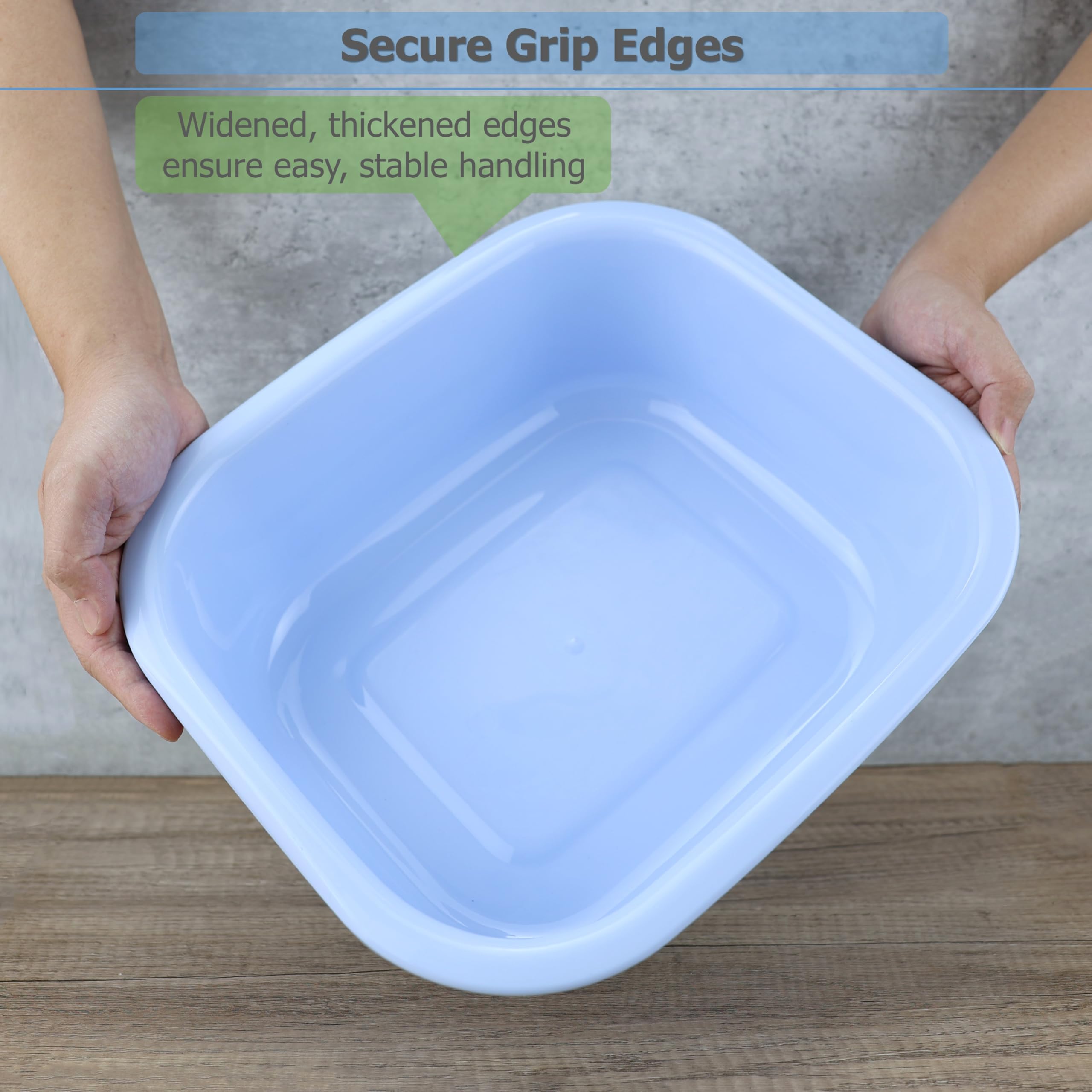 EIKS Lot de 2 bacs à eau rectangulaires en plastique pour un usage domestique, peu encombrant, résistant à la chaleur, idéal pour le nettoyage, le trempage et l'organisation, capacité 6,7 l