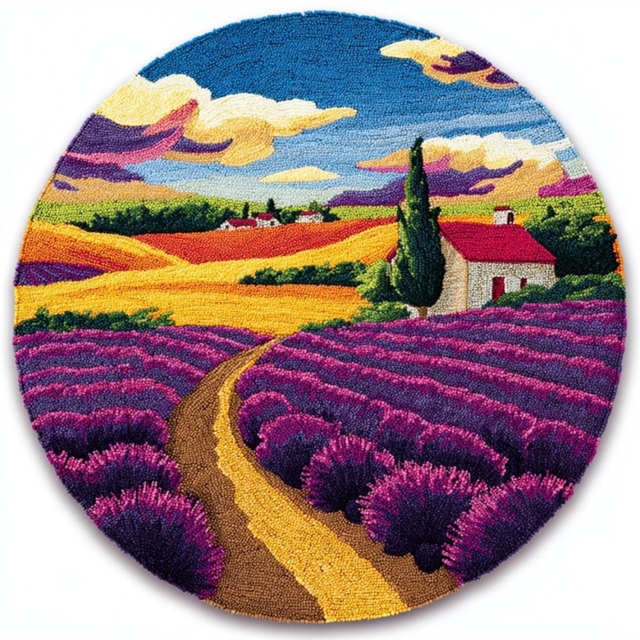 Kitquiver Tapestry Kits for Adults Lavender Fields 50x50cm