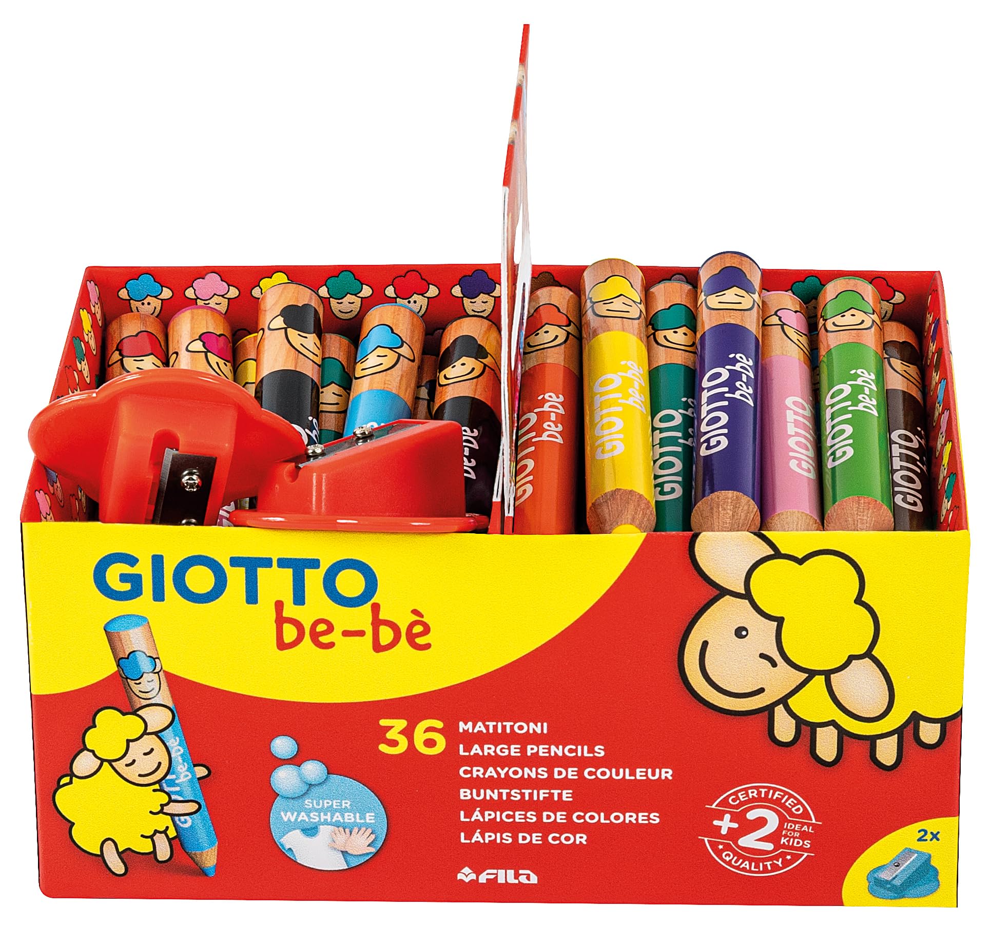 Amazon.com: GIOTTO be-bè Large Pencils and Sharpeners Pre-School