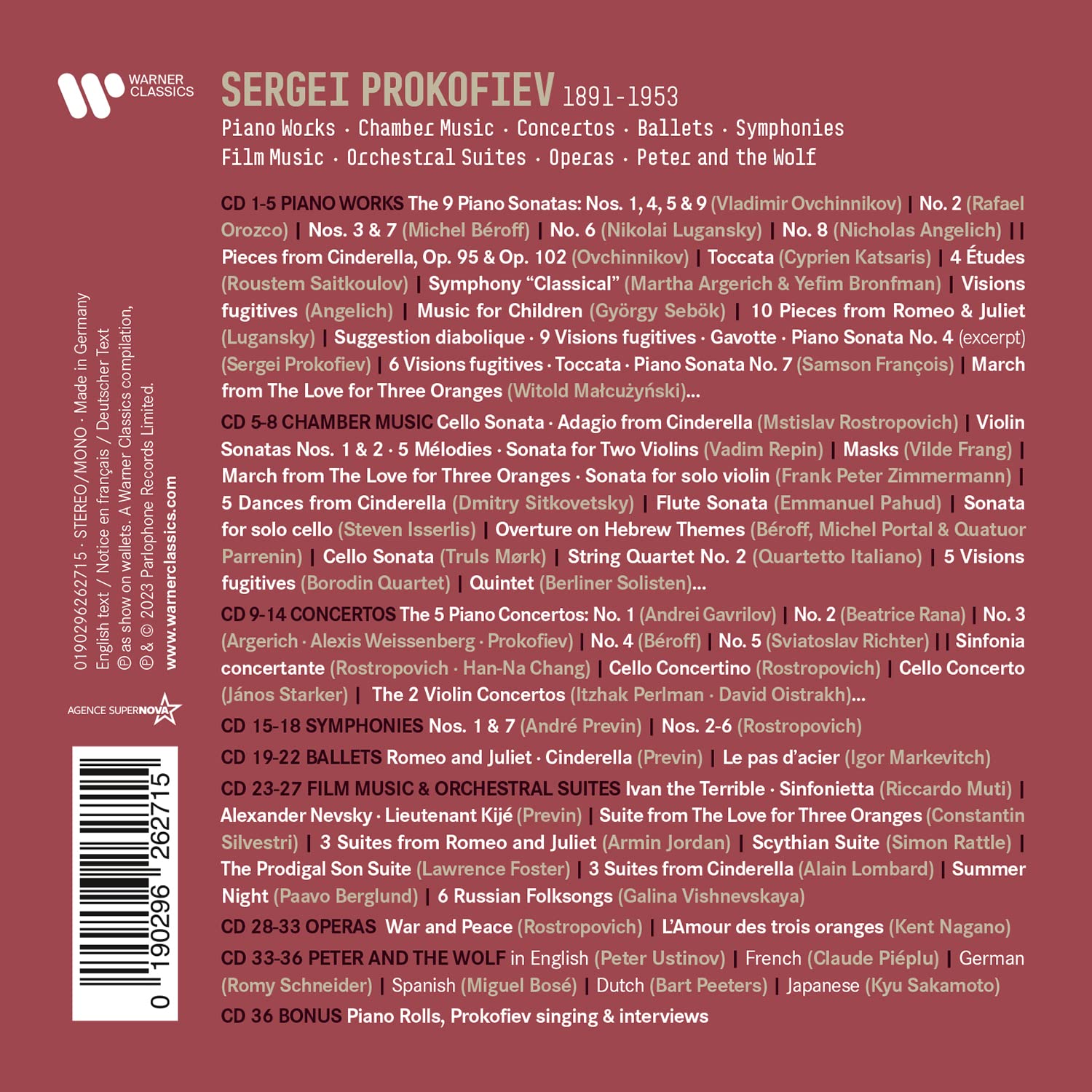 Sergei Prokofiev - Prokofiev: The Collector's Edition (36 CD)