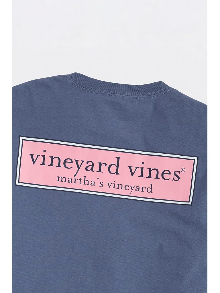 Pewter Vineyard Vines Classic Logo Box Long Sleeve Tee