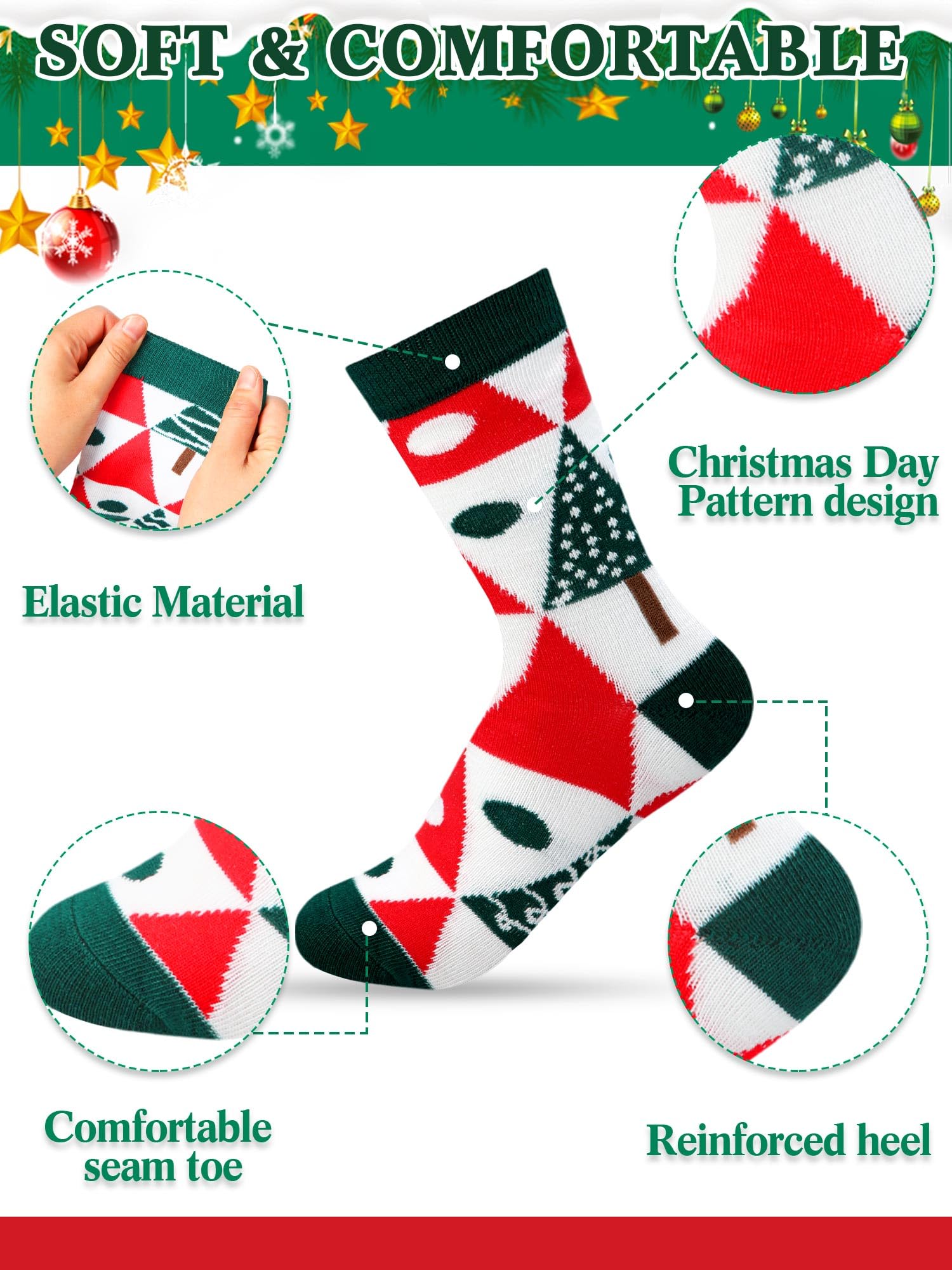 Shinymoon 24 pares de calcetines a granel, divertidos calcetines novedosos para mujeres y niñas, regalos de vacaciones