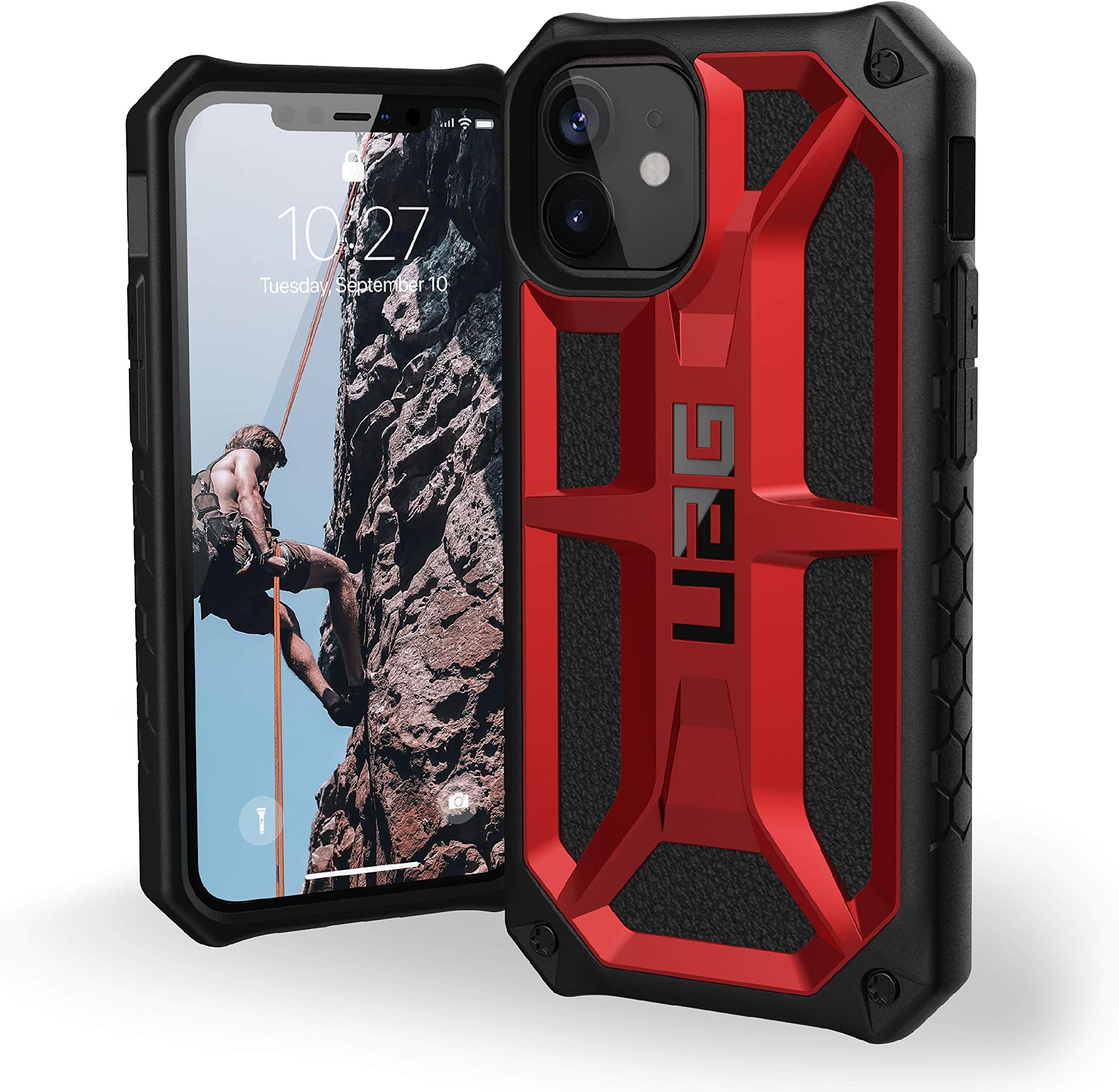 Urban Armor Gear Back Cover for apple iphone 12 mini (Leather|Crimson |Solid )