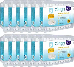 Clingo Kit Hastes Flexíveis de Algodão para Bebê, Pack 12 Caixas com 50 Unidades cada, Ponta Especial de Segurança, 100% Algodão Puro, Macio e Seguro.