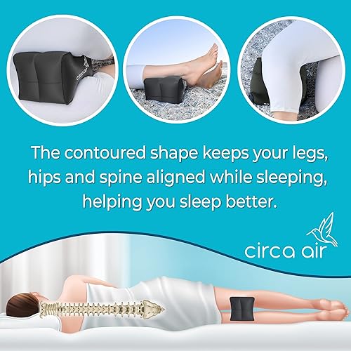 Miniatura 2 de Circa Air Almohada de rodilla inflable para dormir de lado, almohada de rodilla de viaje entre las piernas para dormir, almohada ortopédica para