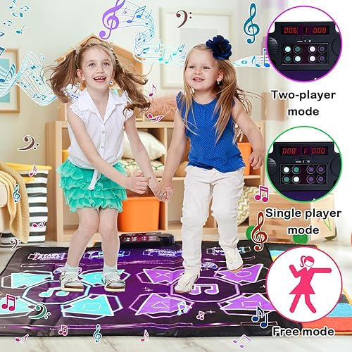 Miniatura 6 de Double Dance Mat for Kids Gifts Ideas for Electronic Dance Challenge Palymat, Optional Single & Double Player Game Modes,Built-in Music, Three