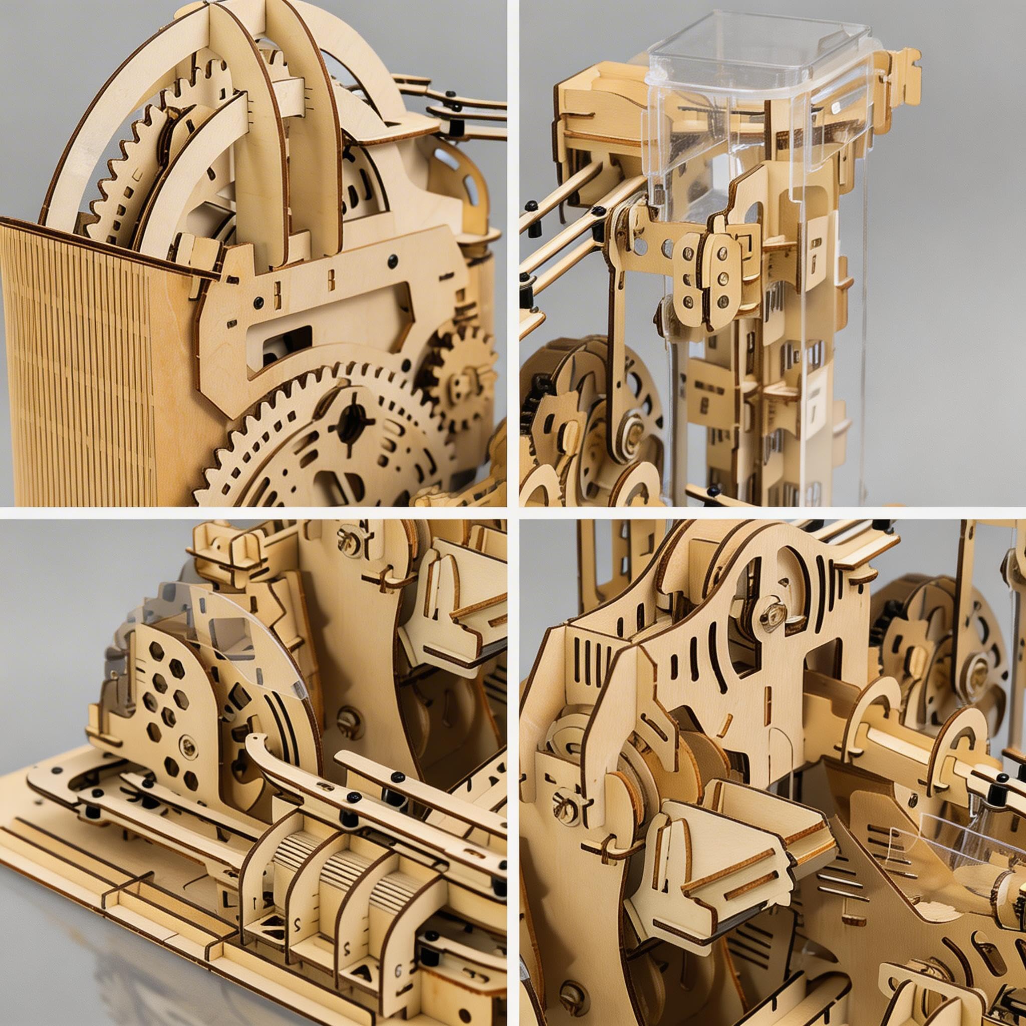 3D-Holzpuzzle, Kugelbahn, 1102 Teile, manuell & elektrisch, Dual-Modus, mechanische Zahnrad-Achterbahn, STEM-Modellbausatz, Geschenk für Erwachsene, Jugendliche ab 16 Jahren
