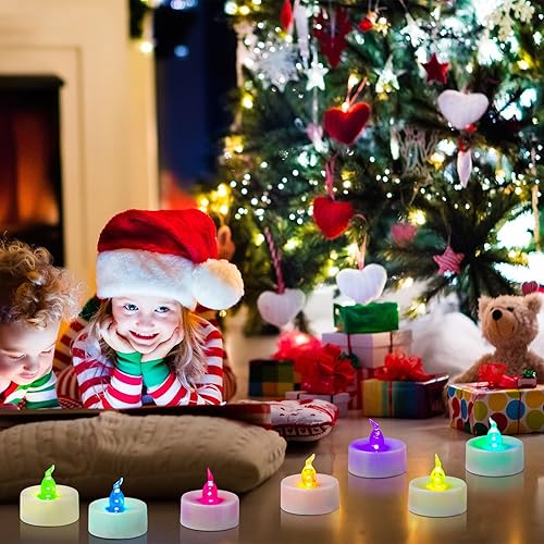 Miniatura 2 de Paquete de 12 velas de té con temporizador LED que funcionan con pilas, velas votivas parpadeantes sin llama, velas votivas, pequeñas velas LED