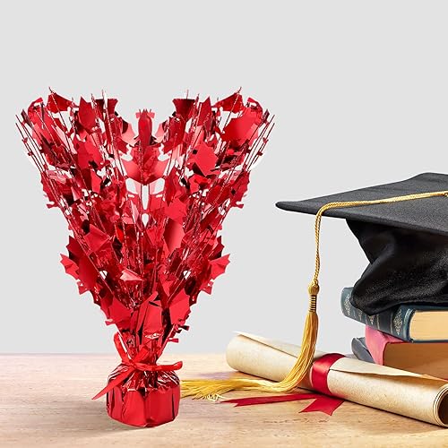 Miniatura 5 de Hoteam 4 piezas de tapa metálica de graduado brillante, centro de mesa, suministros de fiesta, decoraciones de fiesta de graduación 2023, decoración