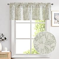 Vista 3 de Lazzzy - Cenefa para cocina de lino con estampado floral estilo casa de campo para sala de estar, baño, dormitorio, cenefa rústica, tratamientos