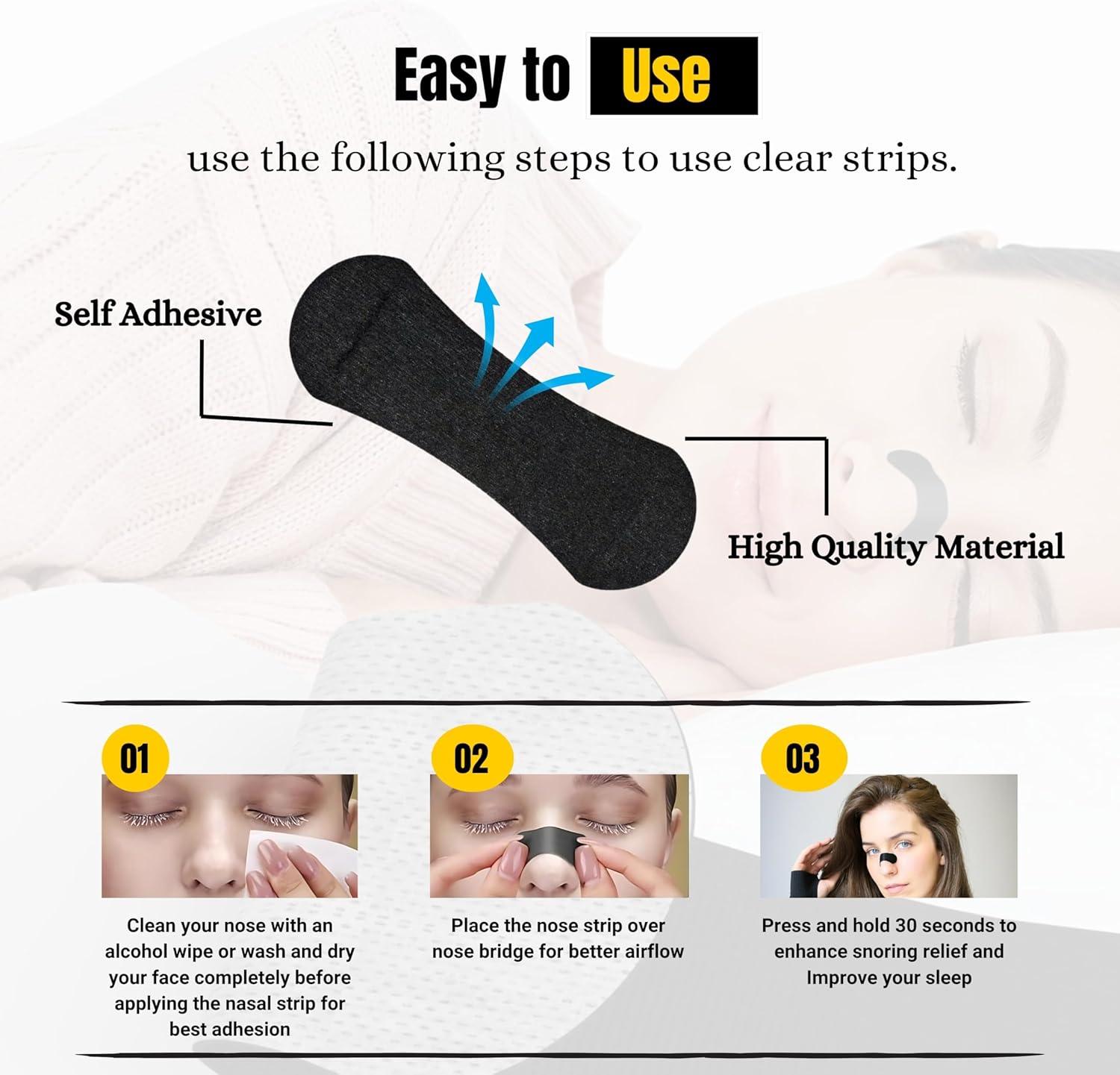 TopChoice Nasal Strips for Comfortable Breathing During Sleep & Rest, Drug-Free Nose Strips, 70 Count + 4 Alcohol Prep Wipes – Proudly USA Brand - Image 5