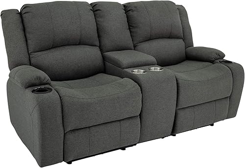 Miniatura 56 de RecPro Charles Powered - Sofá reclinable doble y sofá biplaza Muebles de pared Hugger RV – Tela de avena de 80 pulgadas